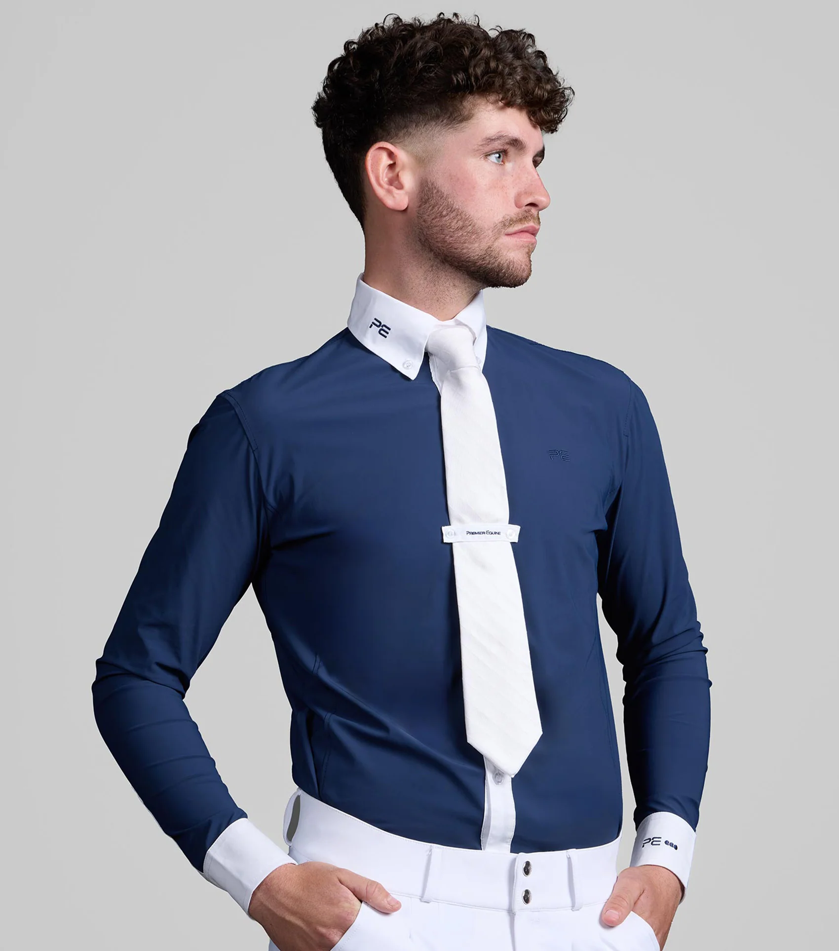 Andate Men's Long Sleeve Show Shirt Navy