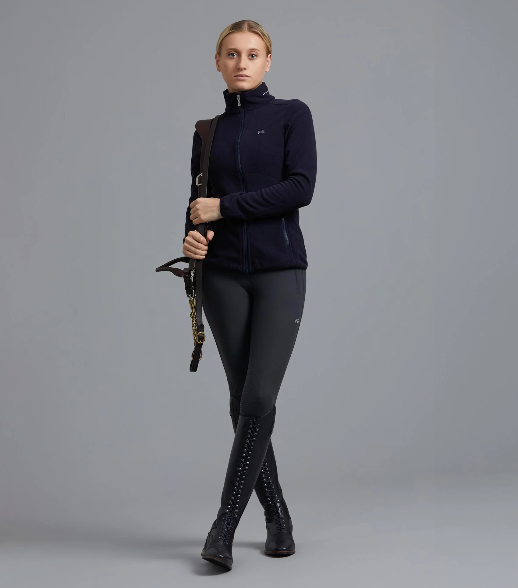 SALE - Ascendo Microfleece Riding Top Navy - Image 2