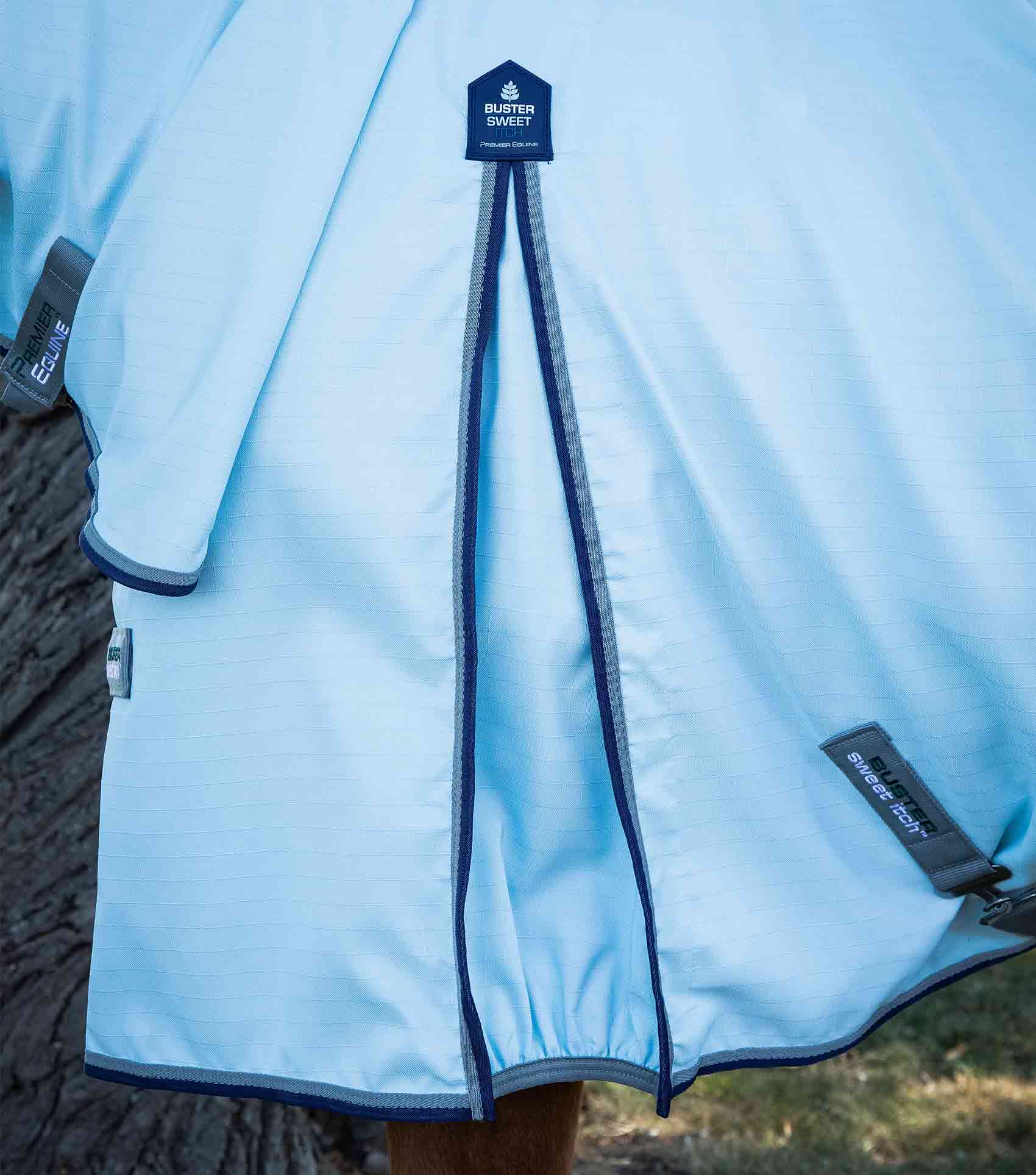 END OF SEASON SALE - Buster Sweet Itch Fly Rug with Surcingles Blue - Image 4