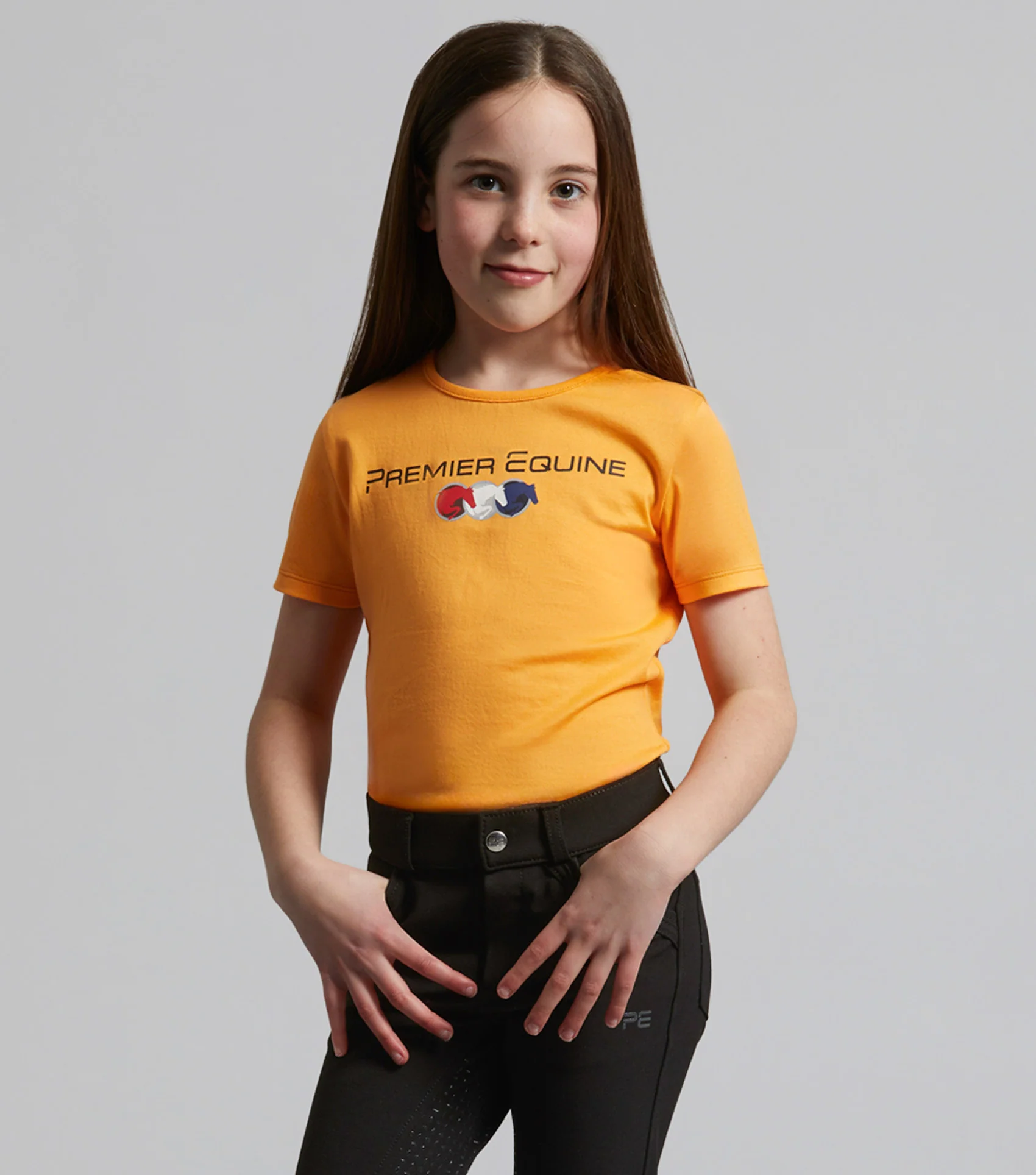 SALE - Chiaro Girls Cotton Riding T-Shirt Orange