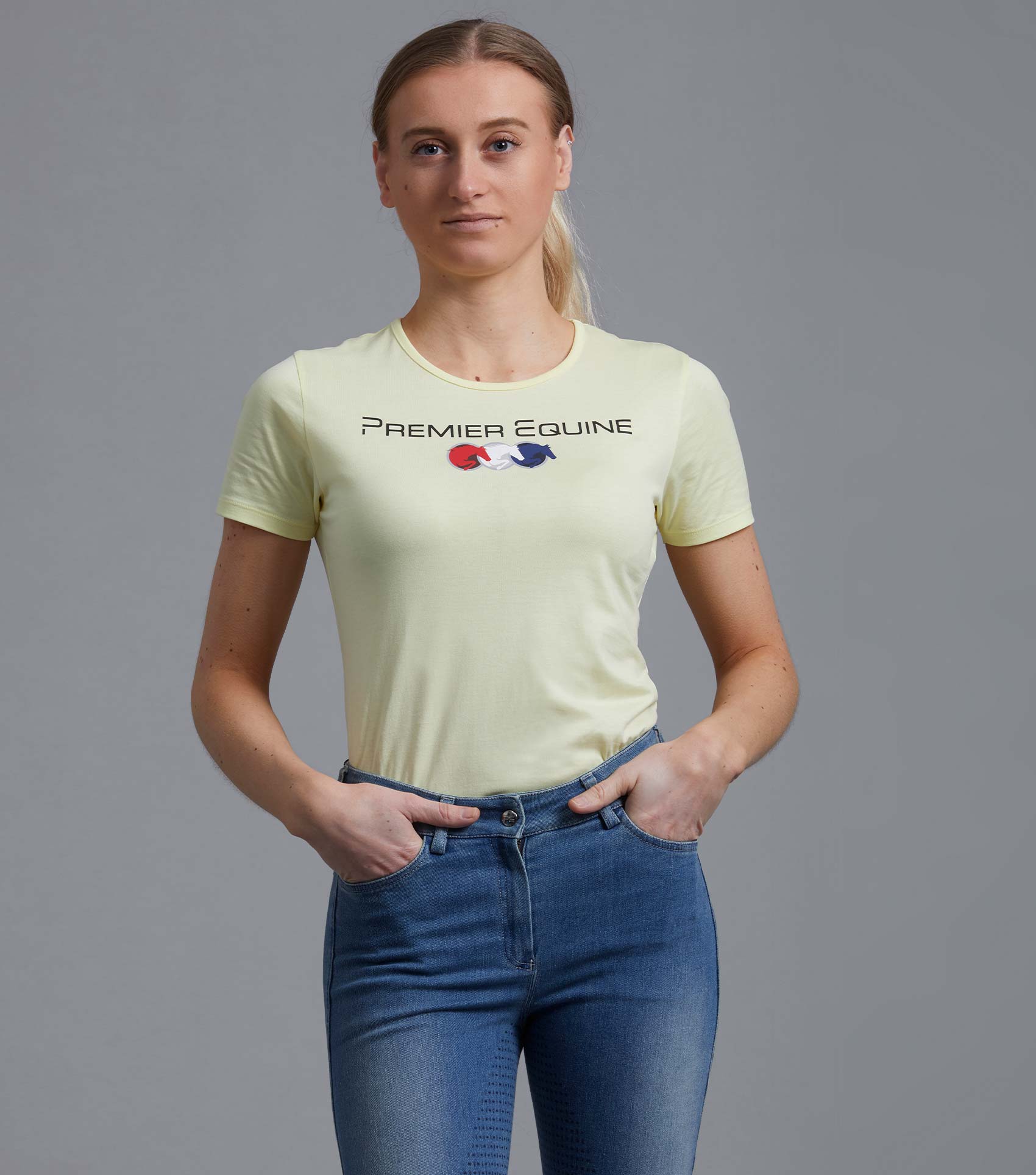 SALE - Chiaro Ladies Cotton Riding T-Shirt Yellow