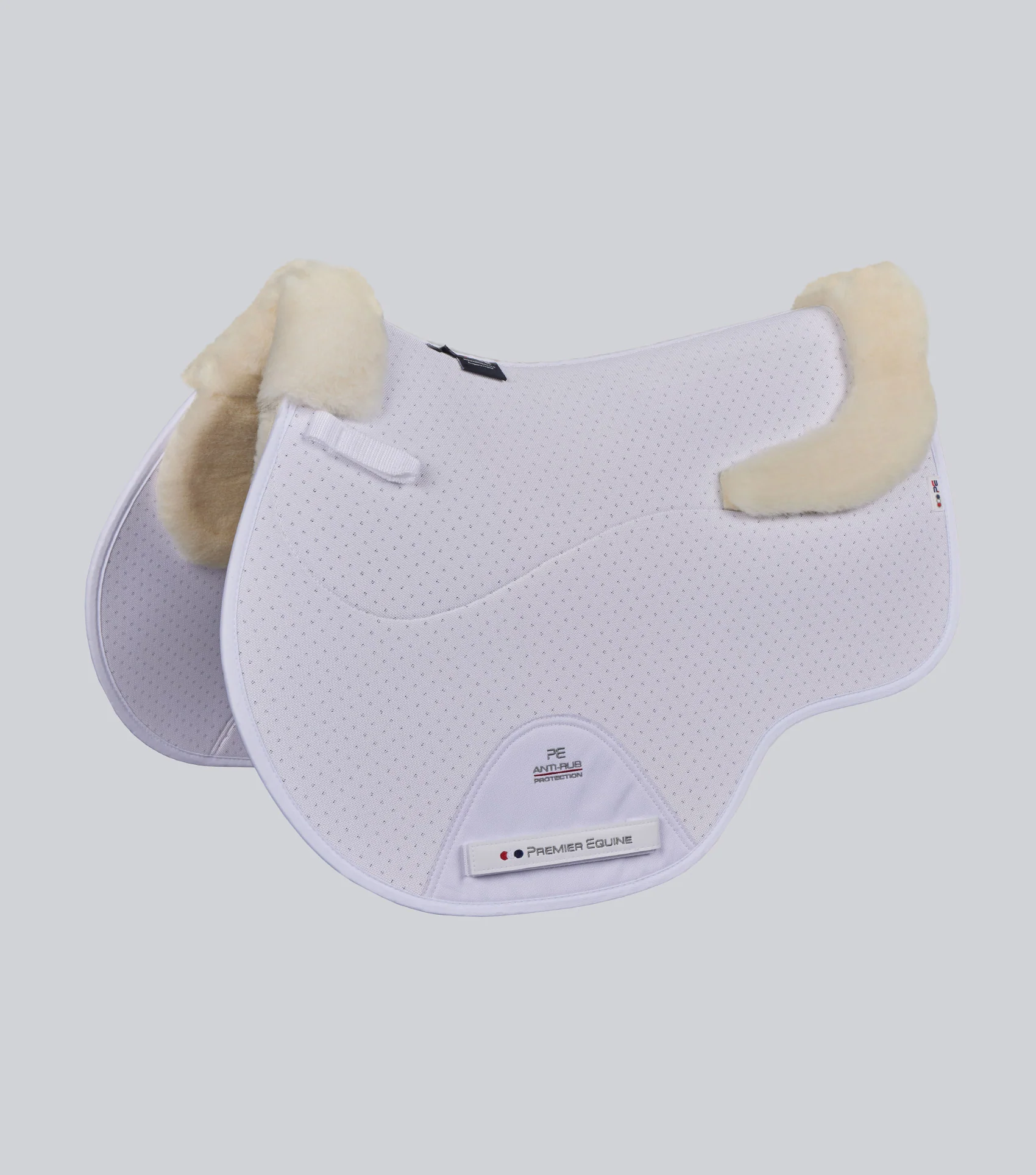 Close Contact Airtechnology Shockproof Wool Saddle Pad - GP/Jump Square White/Natural Wool