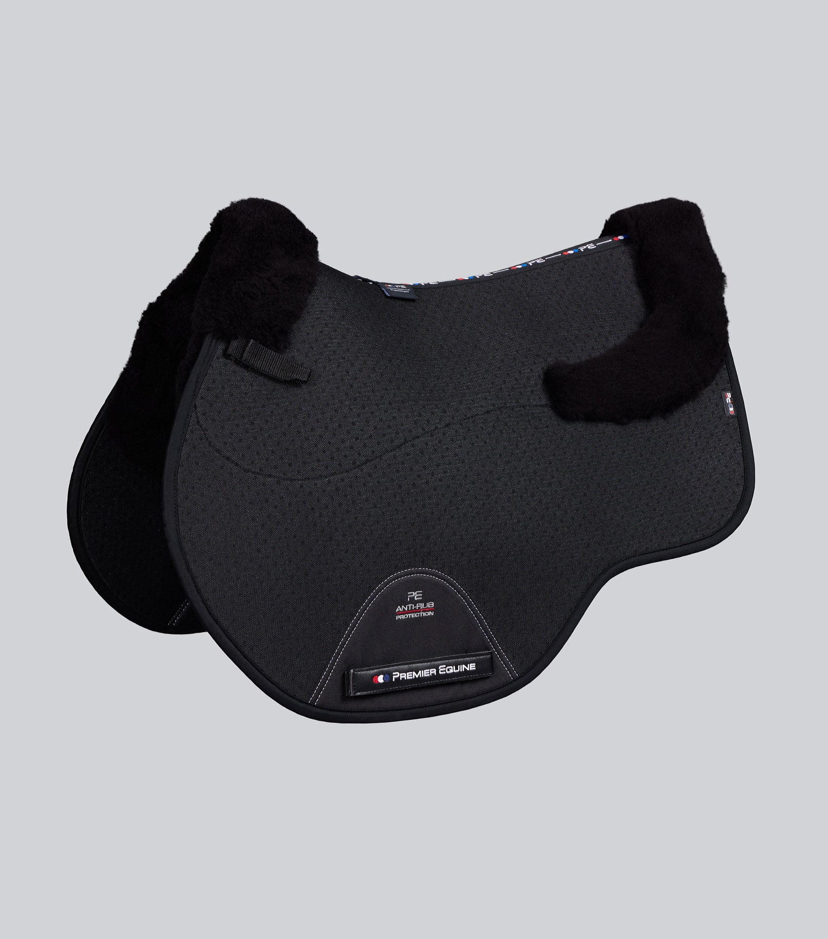 Close Contact Airtechnology Shockproof Wool Saddle Pad - GP/Jump Square Black/Black Wool