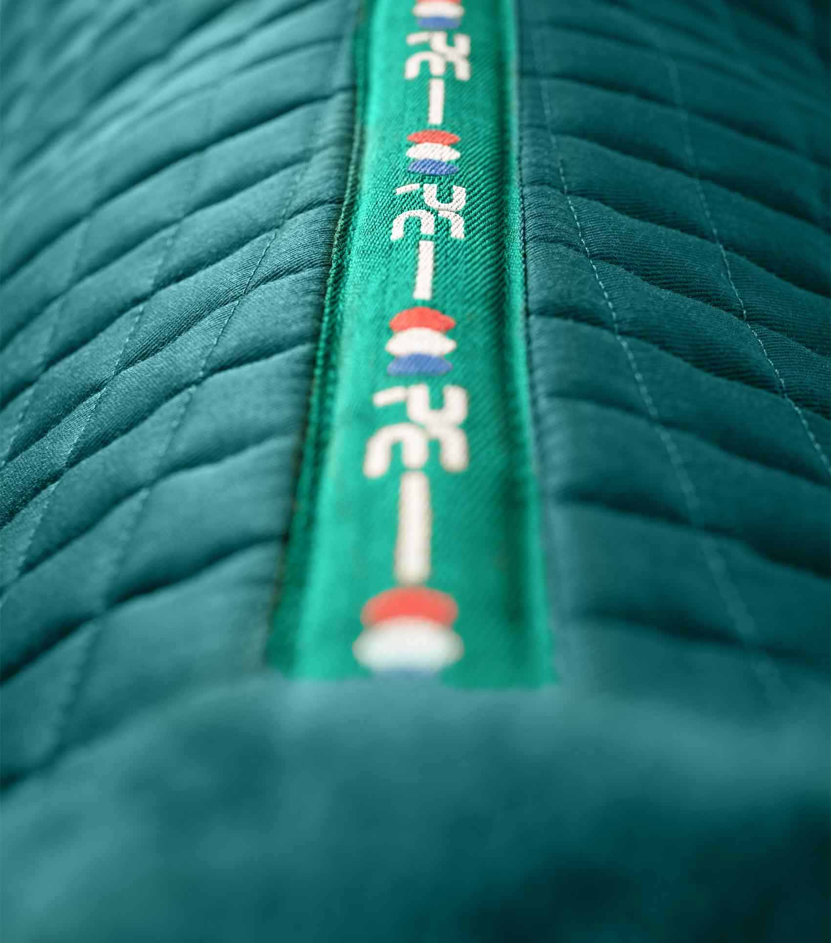 Close Contact Merino Wool European Saddle Pad - Dressage Square Green/Green Wool - Image 4