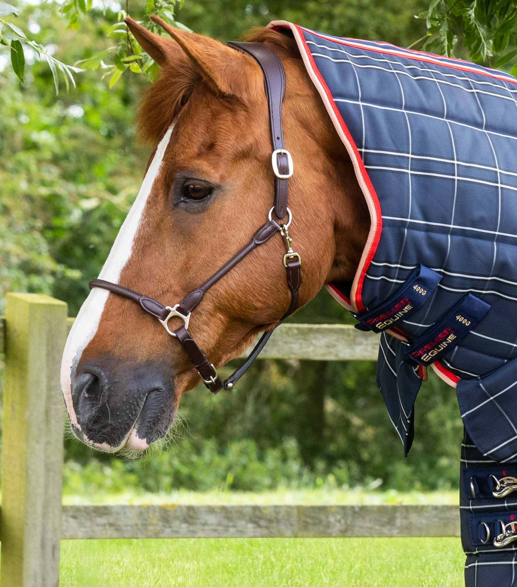 Domus 400g Combo Stable Rug Navy Check - Image 2