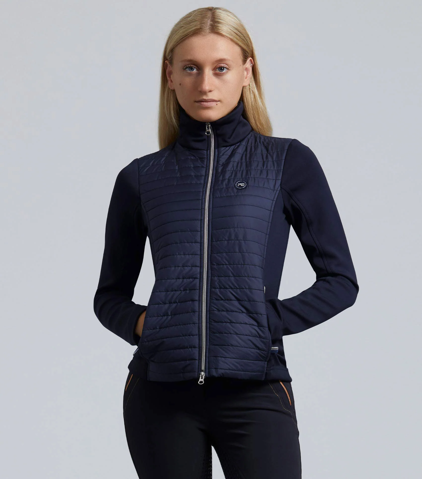 Elena Ladies Hybrid Technical Riding Jacket Navy