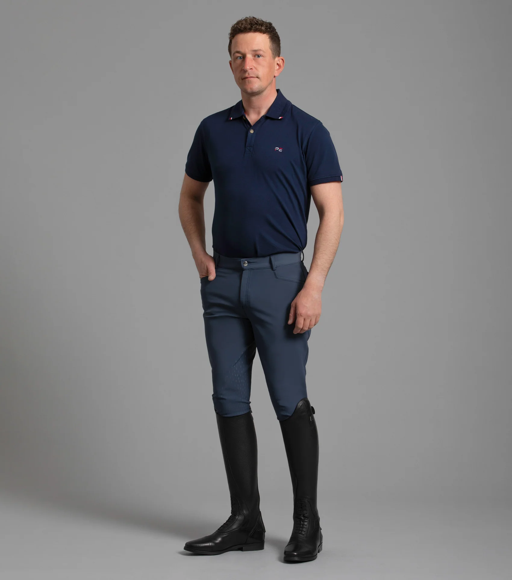 SALE - Emilio Men's Gel Knee Riding Breeches Navy