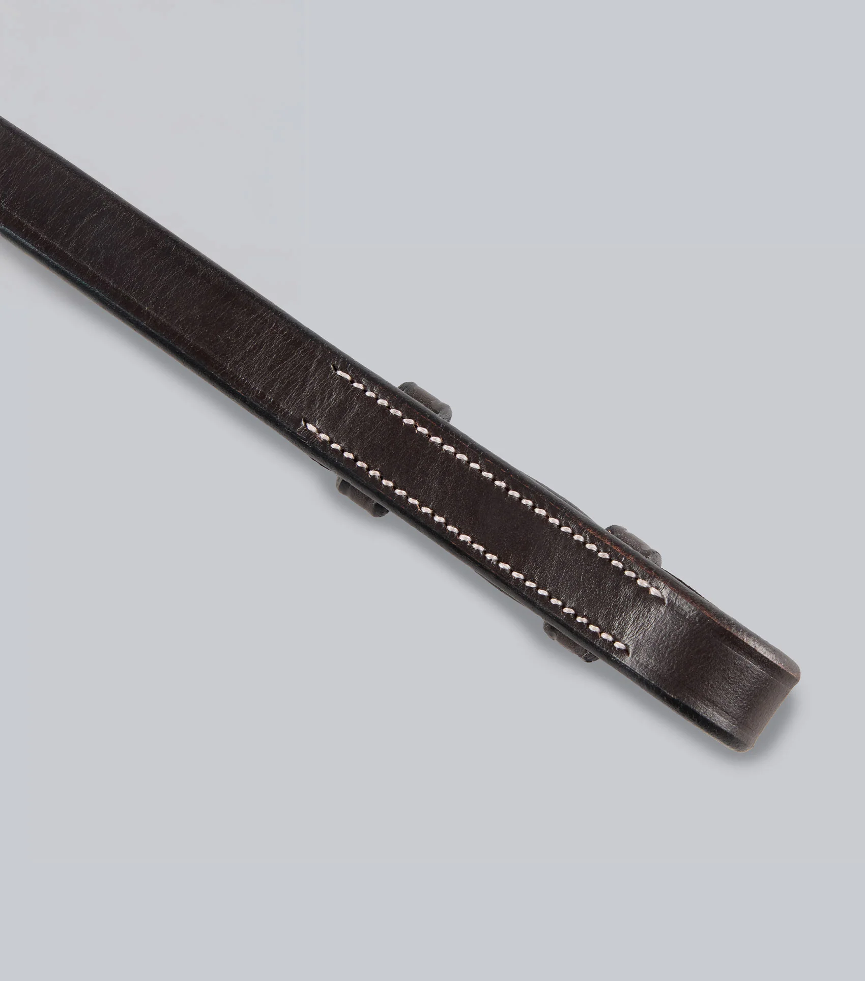 European Leather Cheek Pieces Dark Havana - Image 4