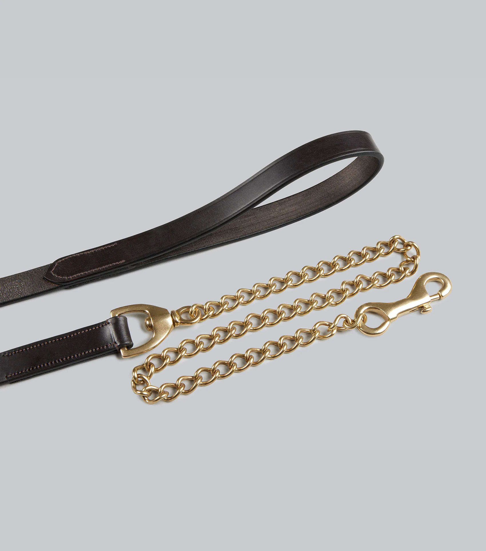 European Leather Lead Chain Dark Havana - Image 3