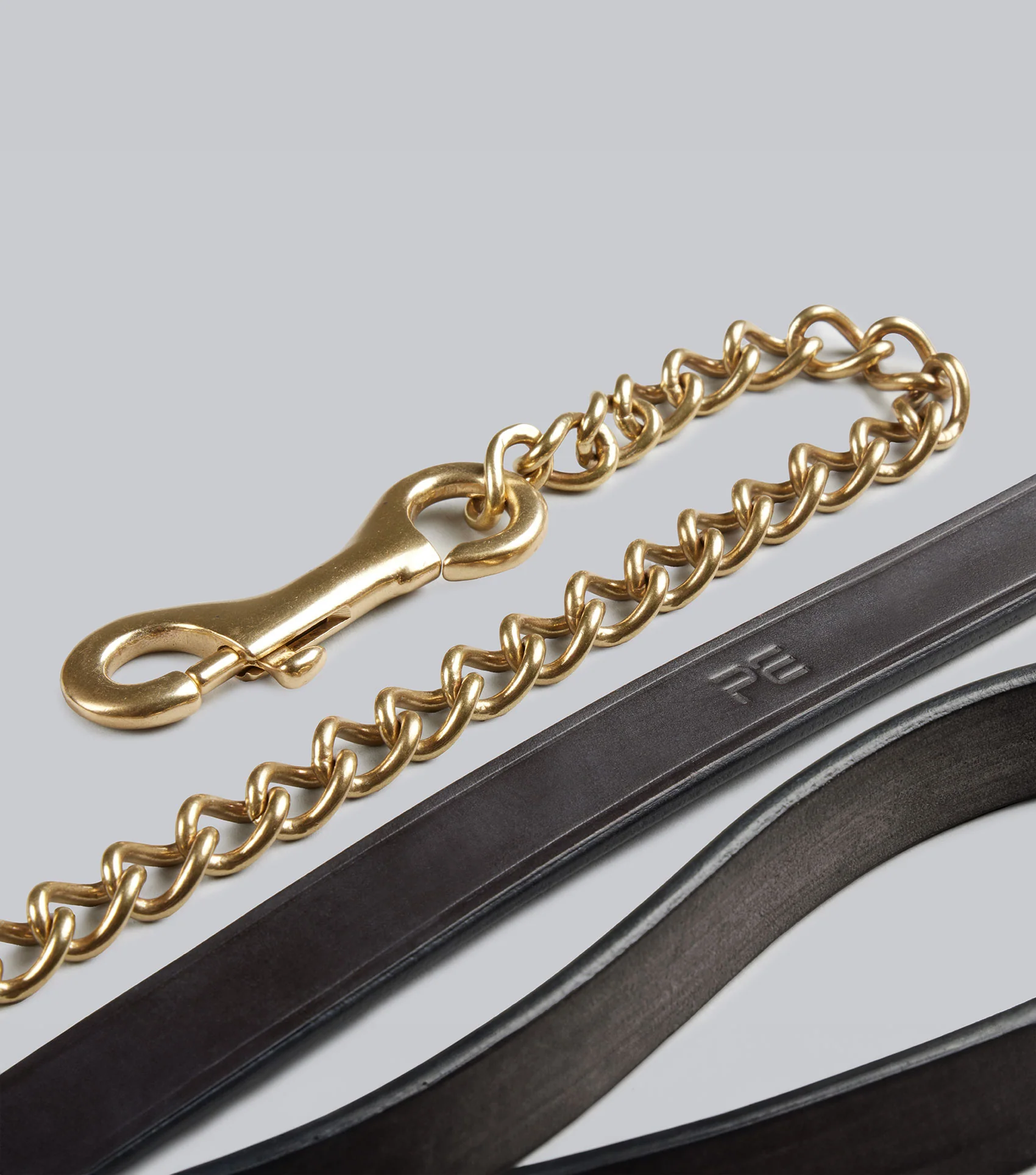 European Leather Lead Chain Dark Havana - Image 4
