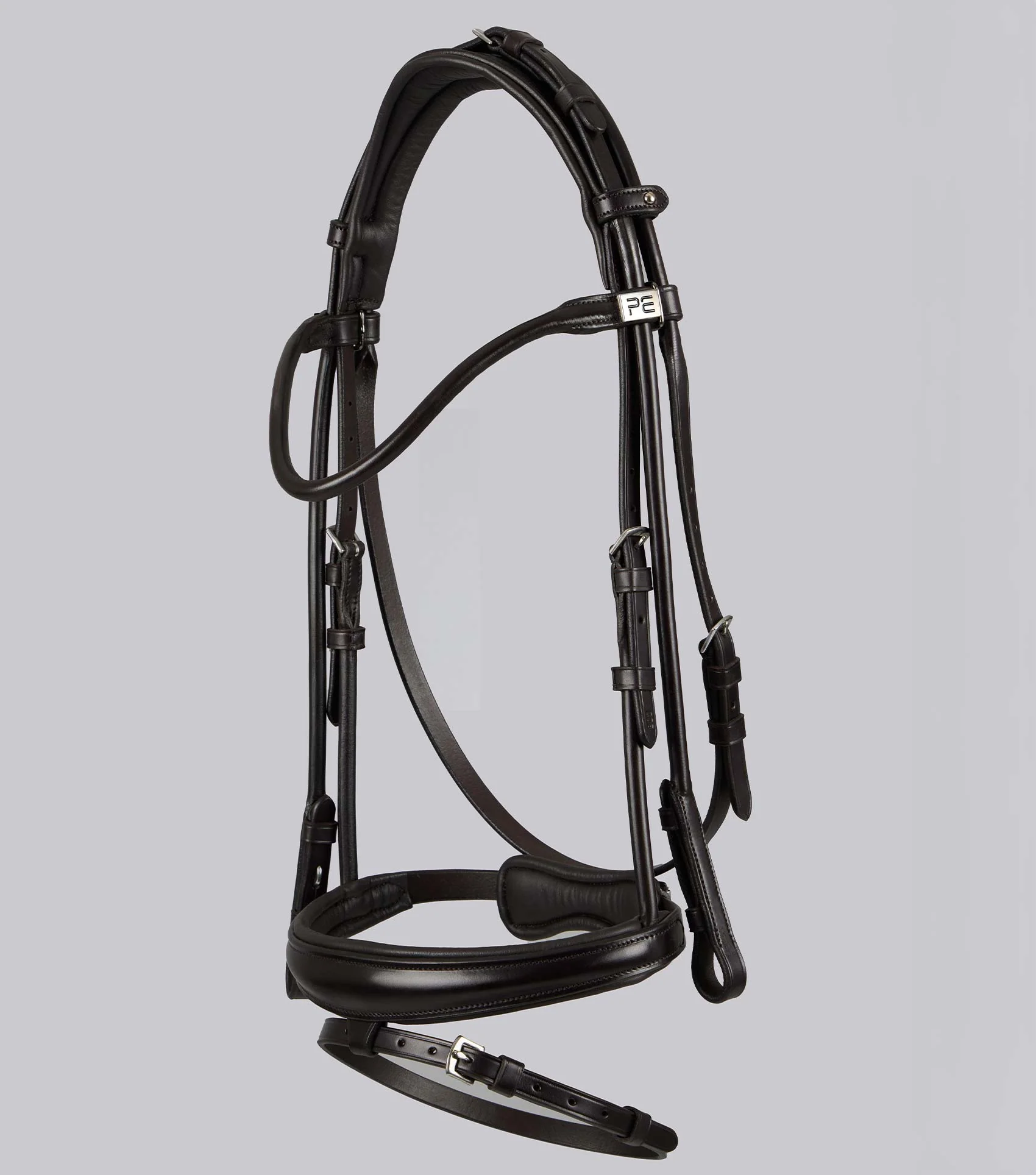 Finetti Anatomical Rolled Leather Snaffle Bridle with Flash Brown - Image 5