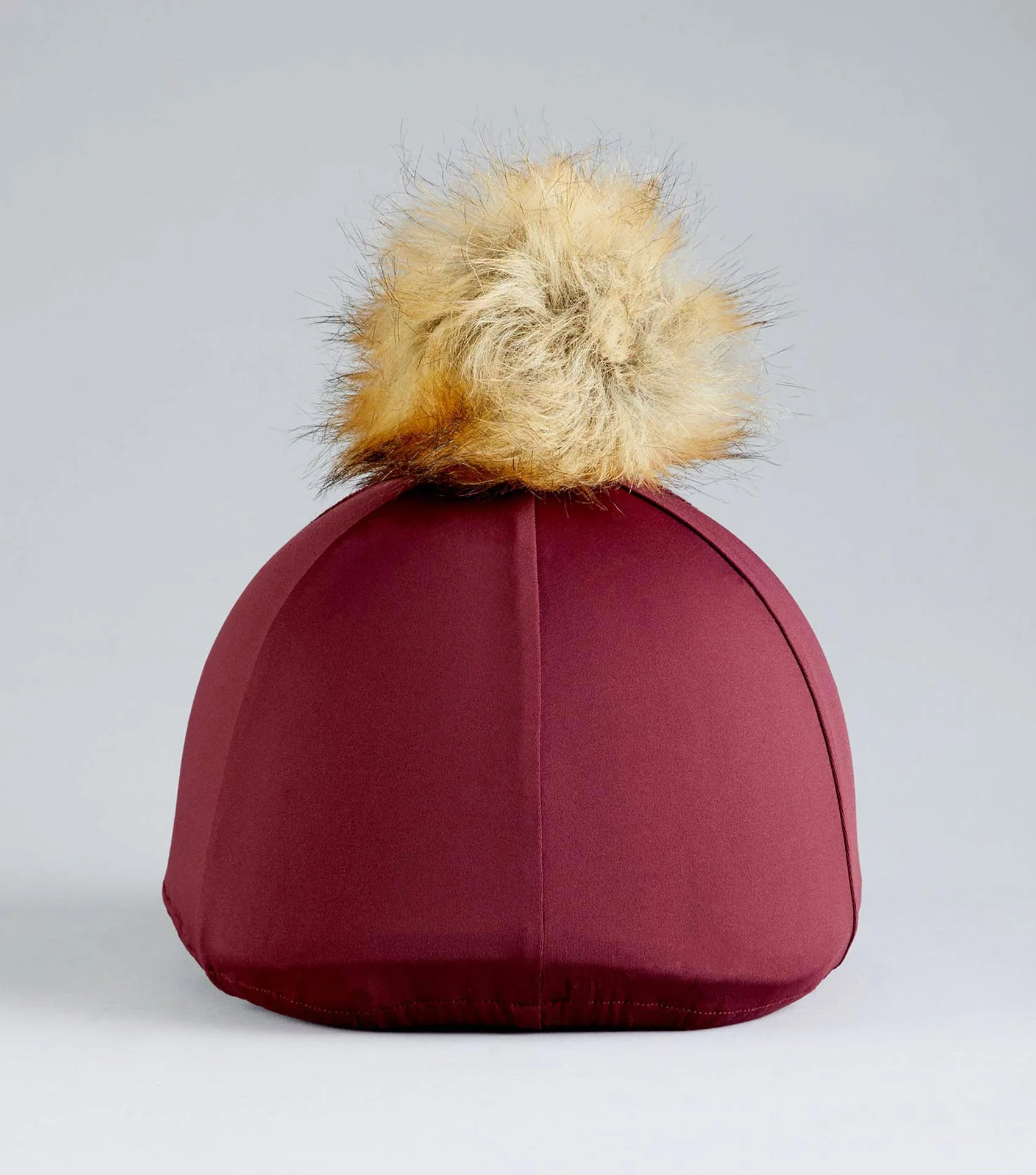Jersey Hat Silk with Faux Fur Pom Pom Wine - Image 6