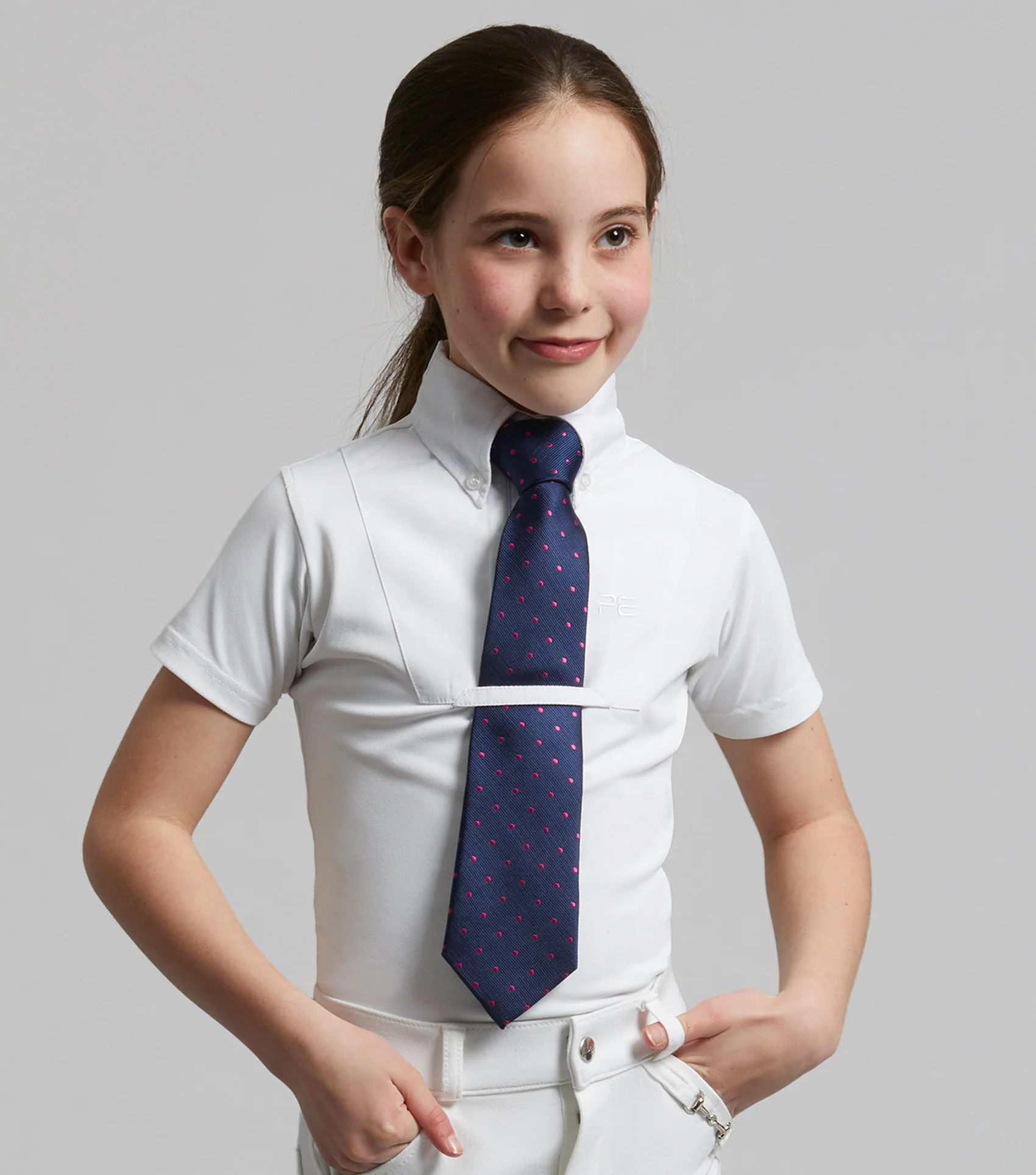 Luciana Girls Short Sleeve Show Shirt White