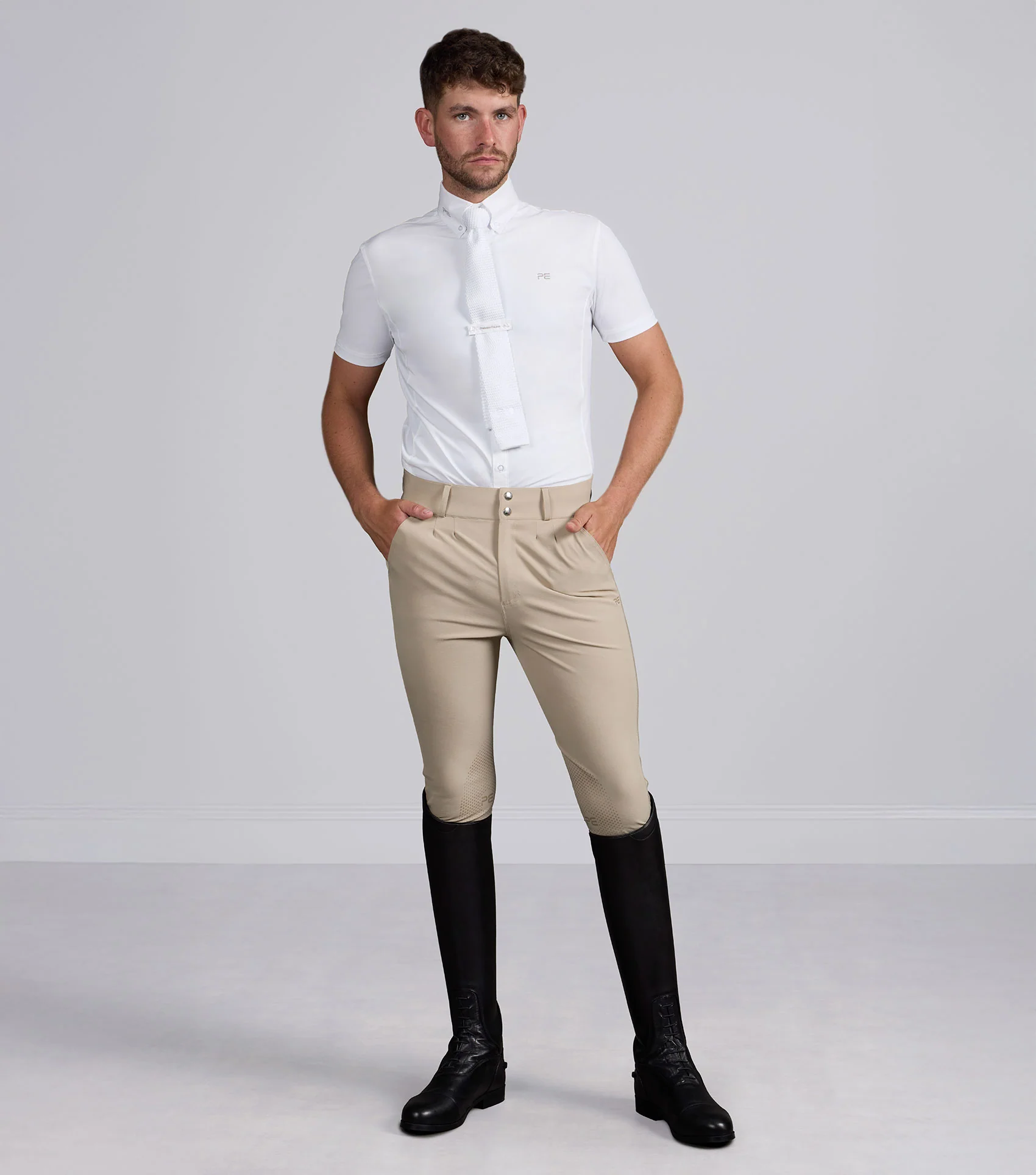 Ludis Men's Gel Knee Riding Breeches Beige