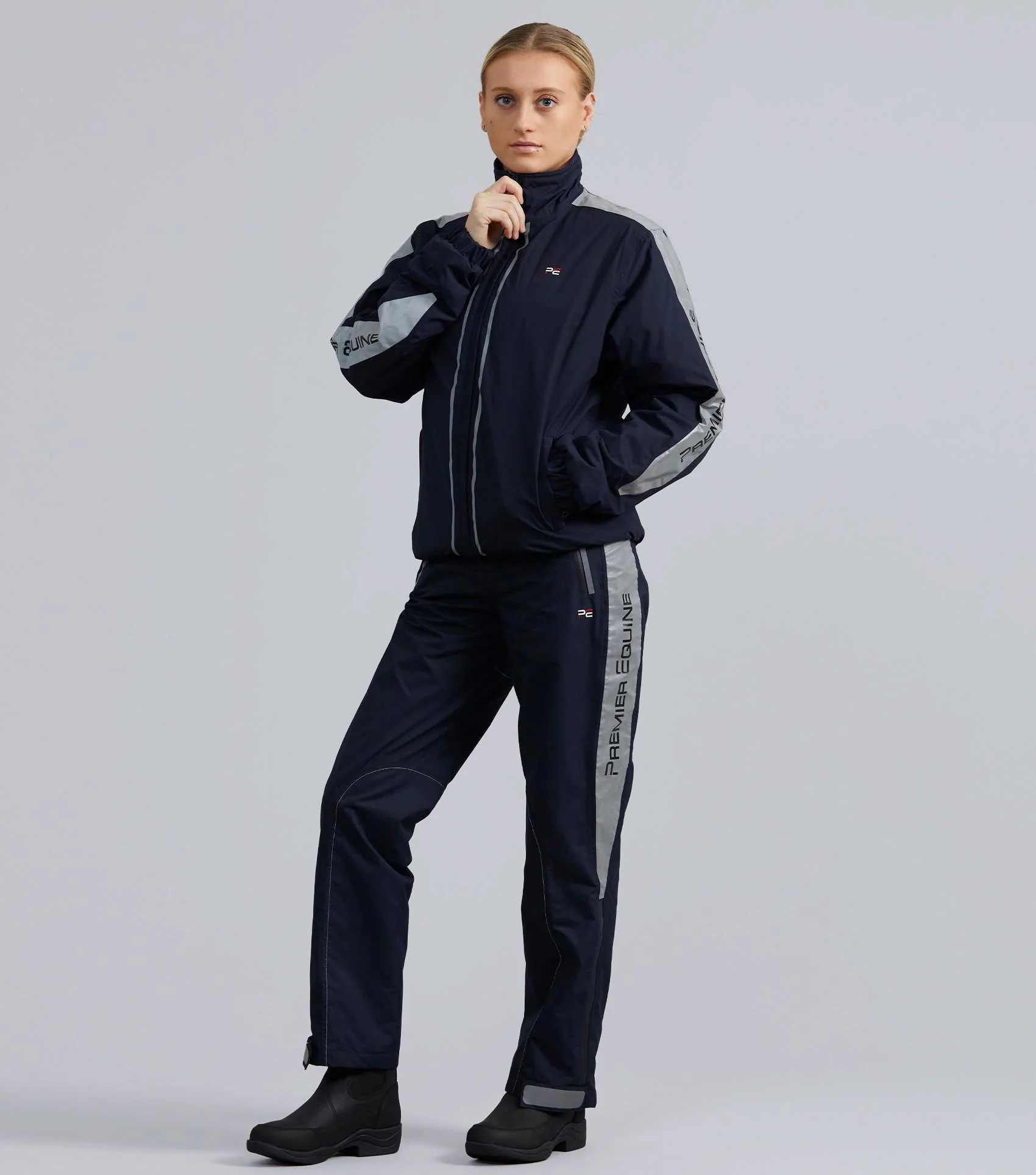 Lumen Reflective Unisex Riding Jacket Navy - Image 6