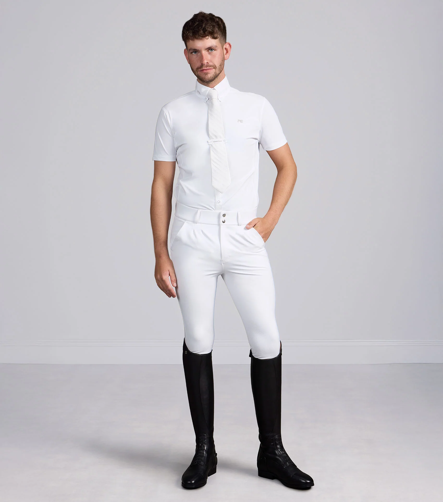 Ludis Men's Gel Knee Riding Breeches White