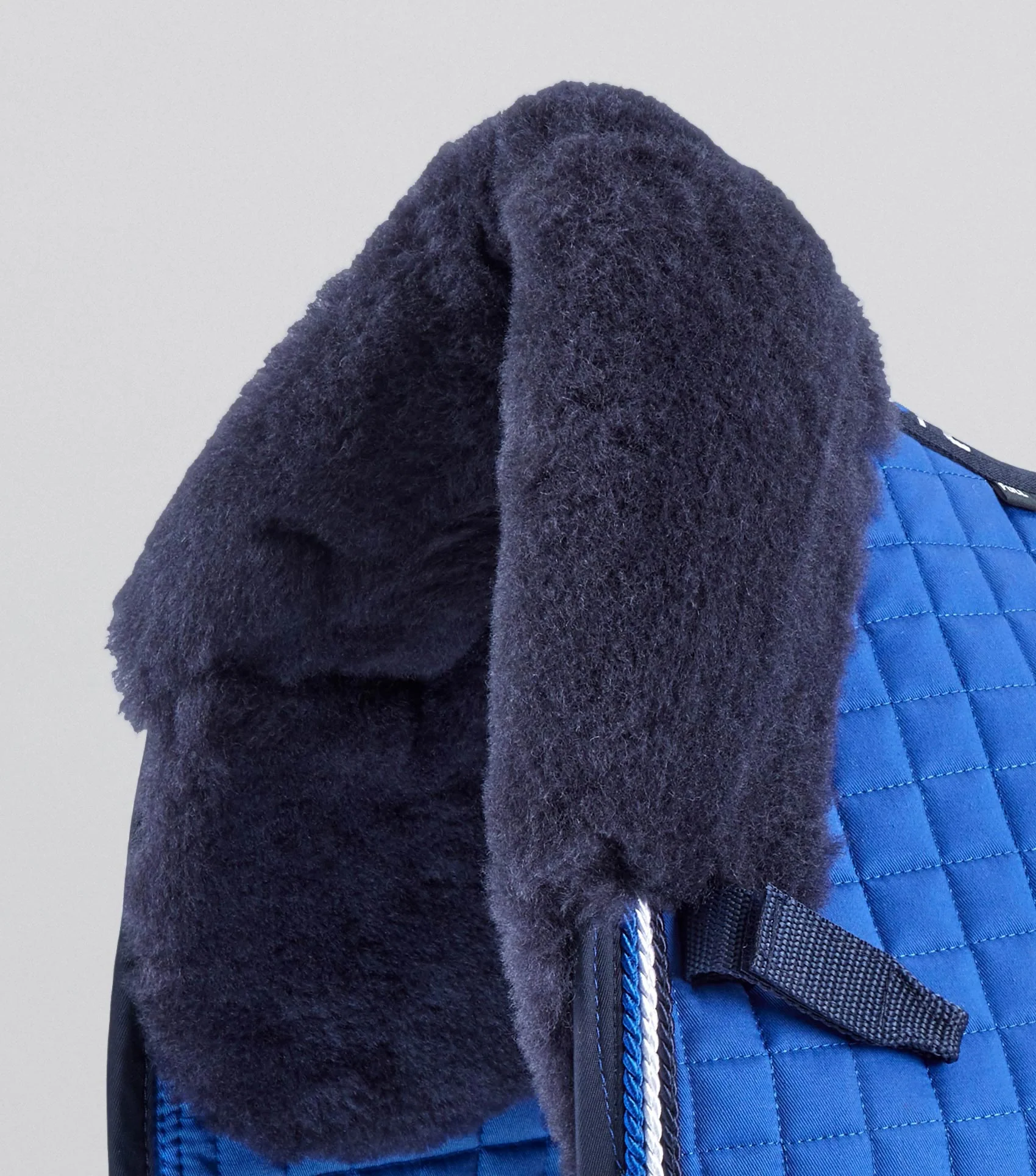 Close Contact Merino Wool European Saddle Pad - Dressage Square Royal Blue/Navy Wool - Image 2