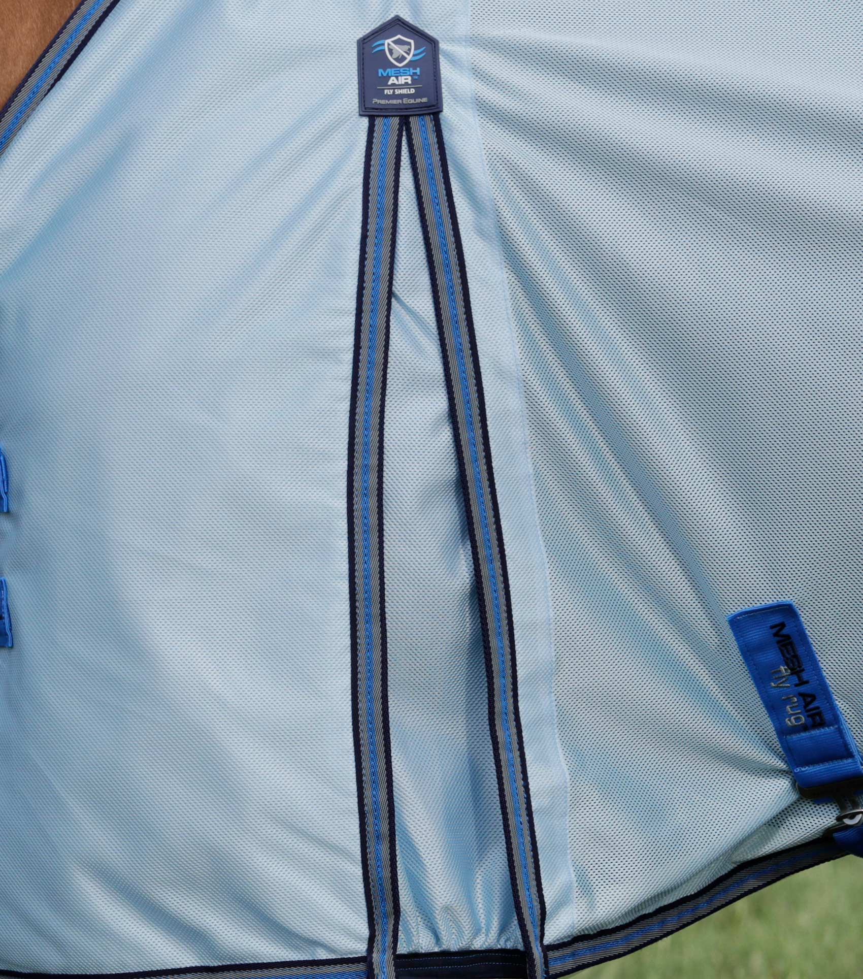 END OF SEASON SALE - Mesh Air Fly Rug with Surcingles Blue - Image 4