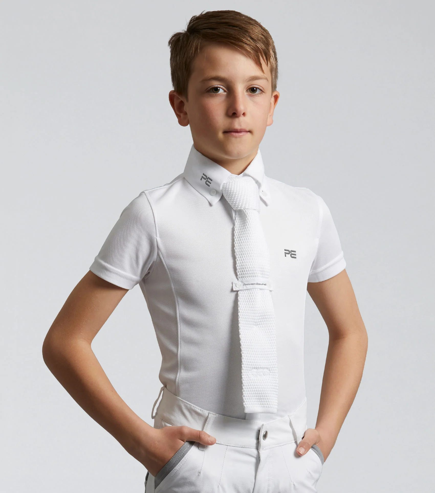 Mini Antonio Boy's Short Sleeve Show Shirt White