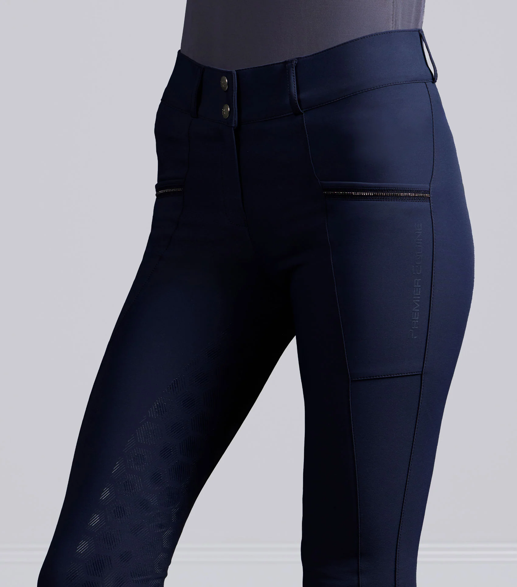 SALE - Ofena Womens Full Seat Riding Breeches Navy - Image 4