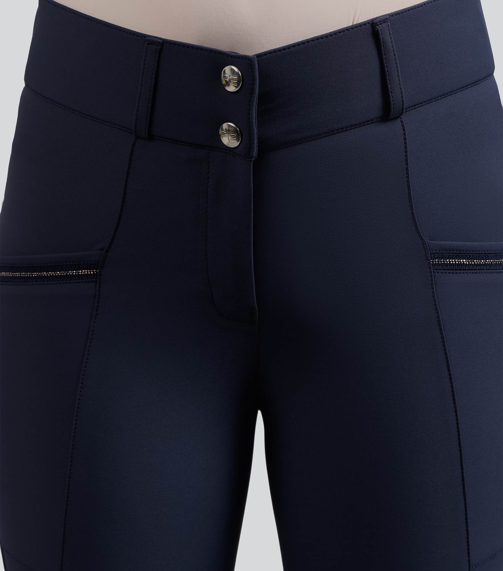 SALE - Ofena Womens Gel Knee Riding Breeches Navy - Image 4