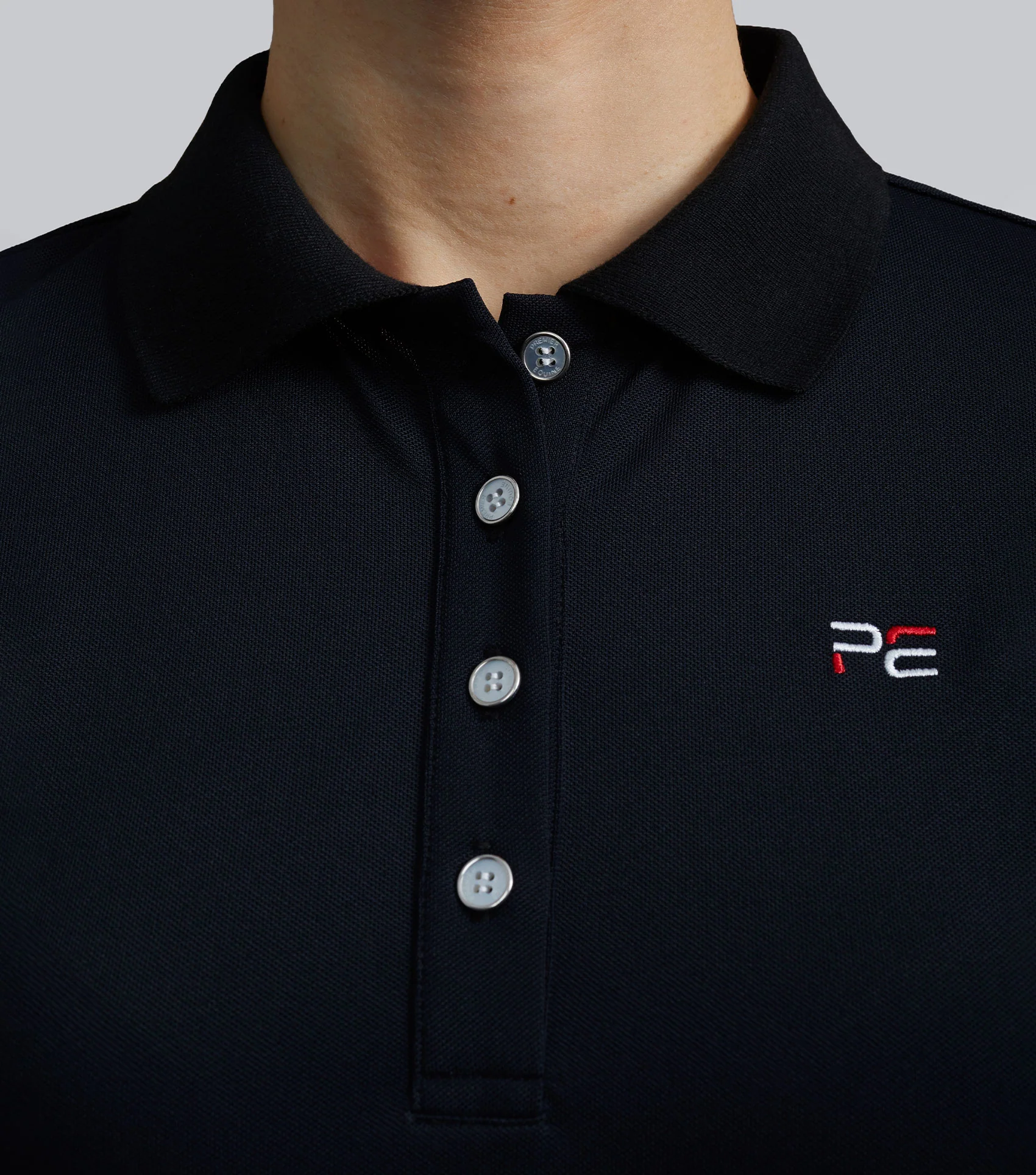 PE Ladies Team Polo Shirt Black - Image 3