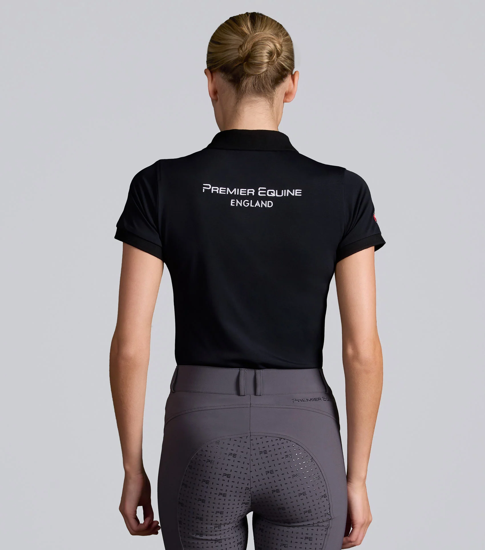 PE Ladies Team Polo Shirt Black - Image 5
