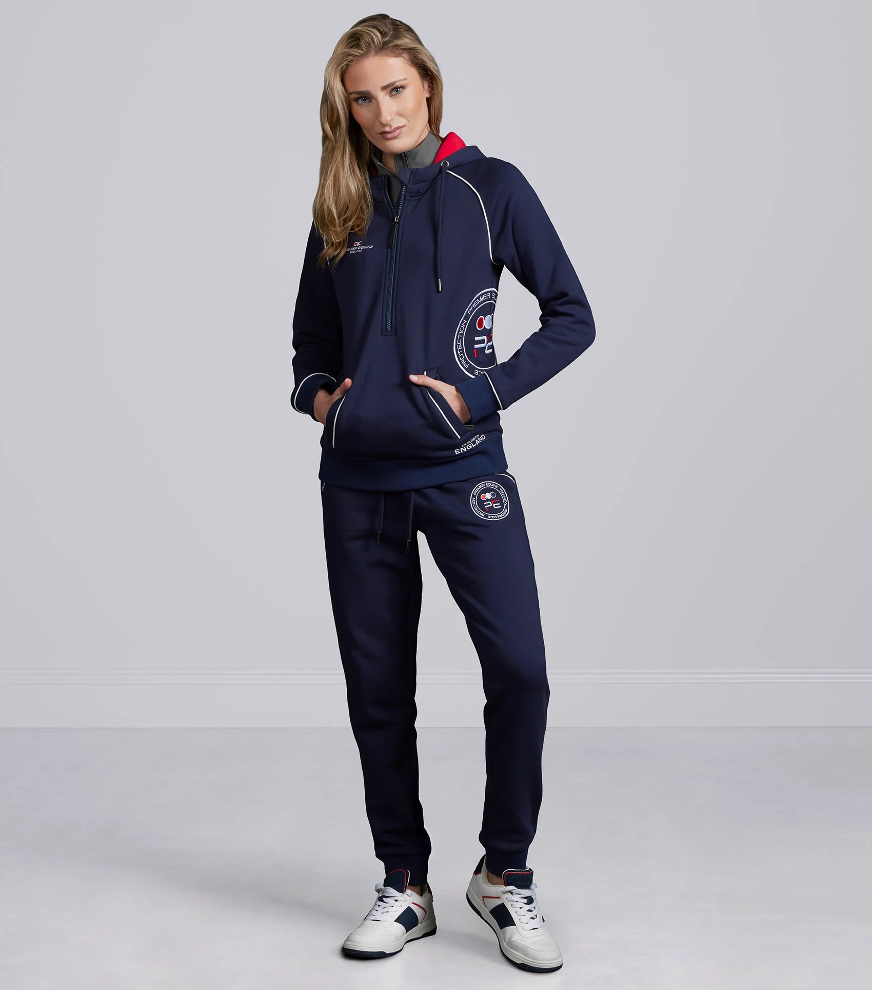 PE Team Quarter Zip Hoodie Navy - Image 6