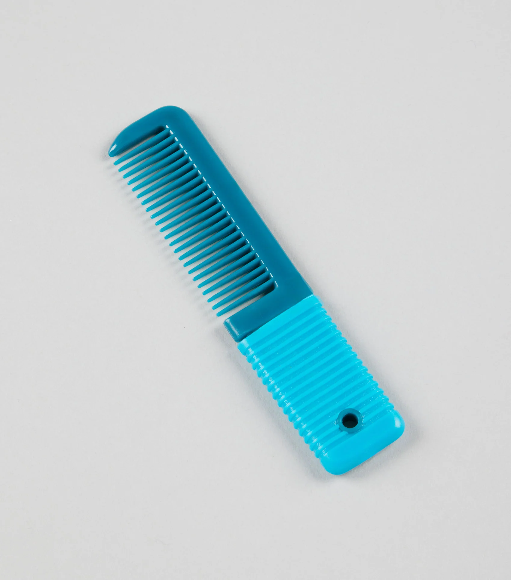 Plastic Mane Comb with Handle - Small Med Blue & Peacock