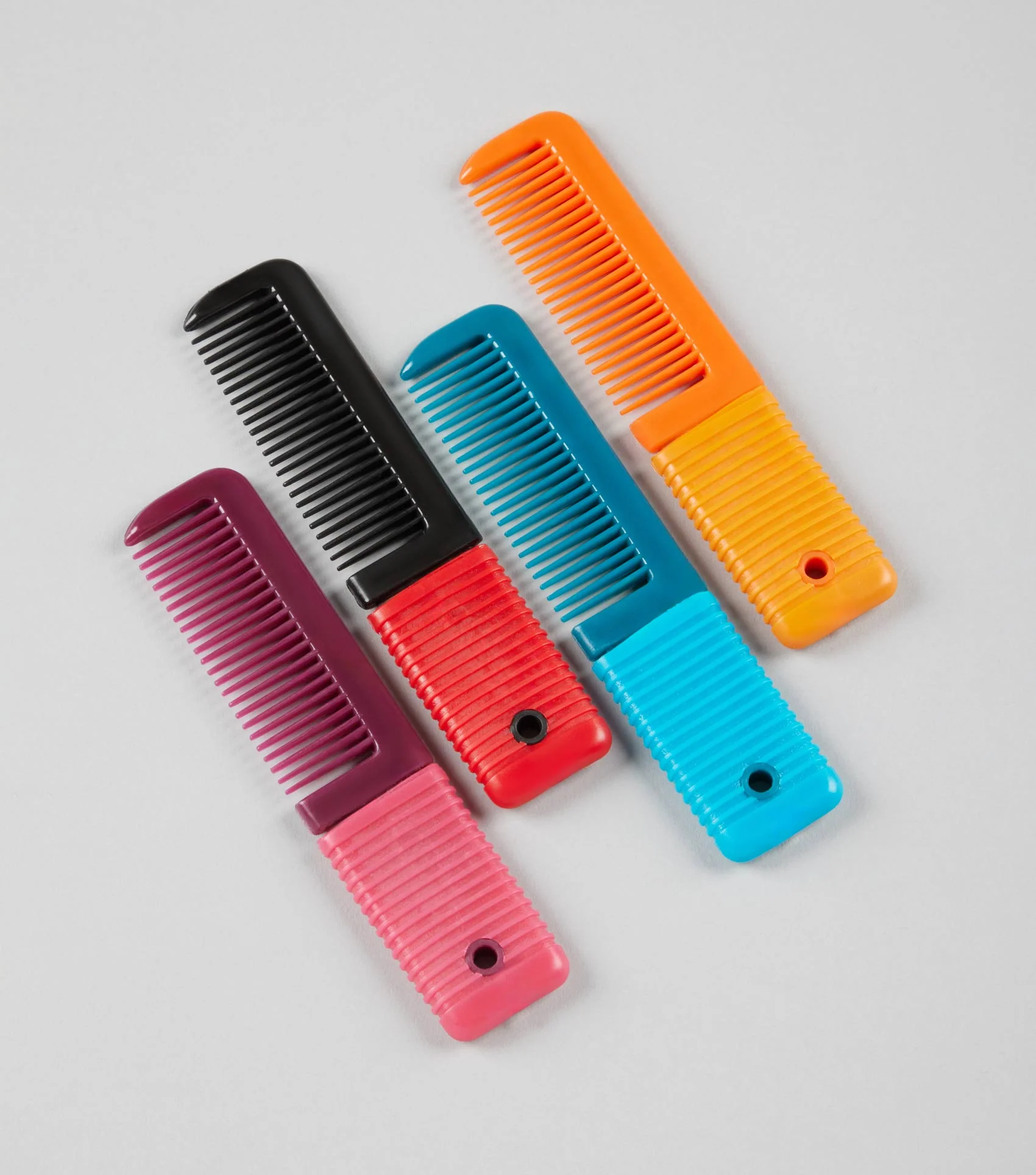 Plastic Mane Comb with Handle - Small Wine & Fuchsia - Image 2