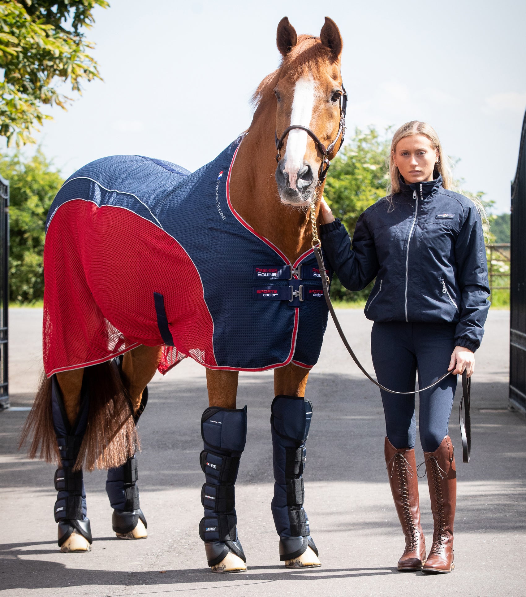 END OF LINE SALE - Premier Equine Sports Cooler Rug Navy - Image 2