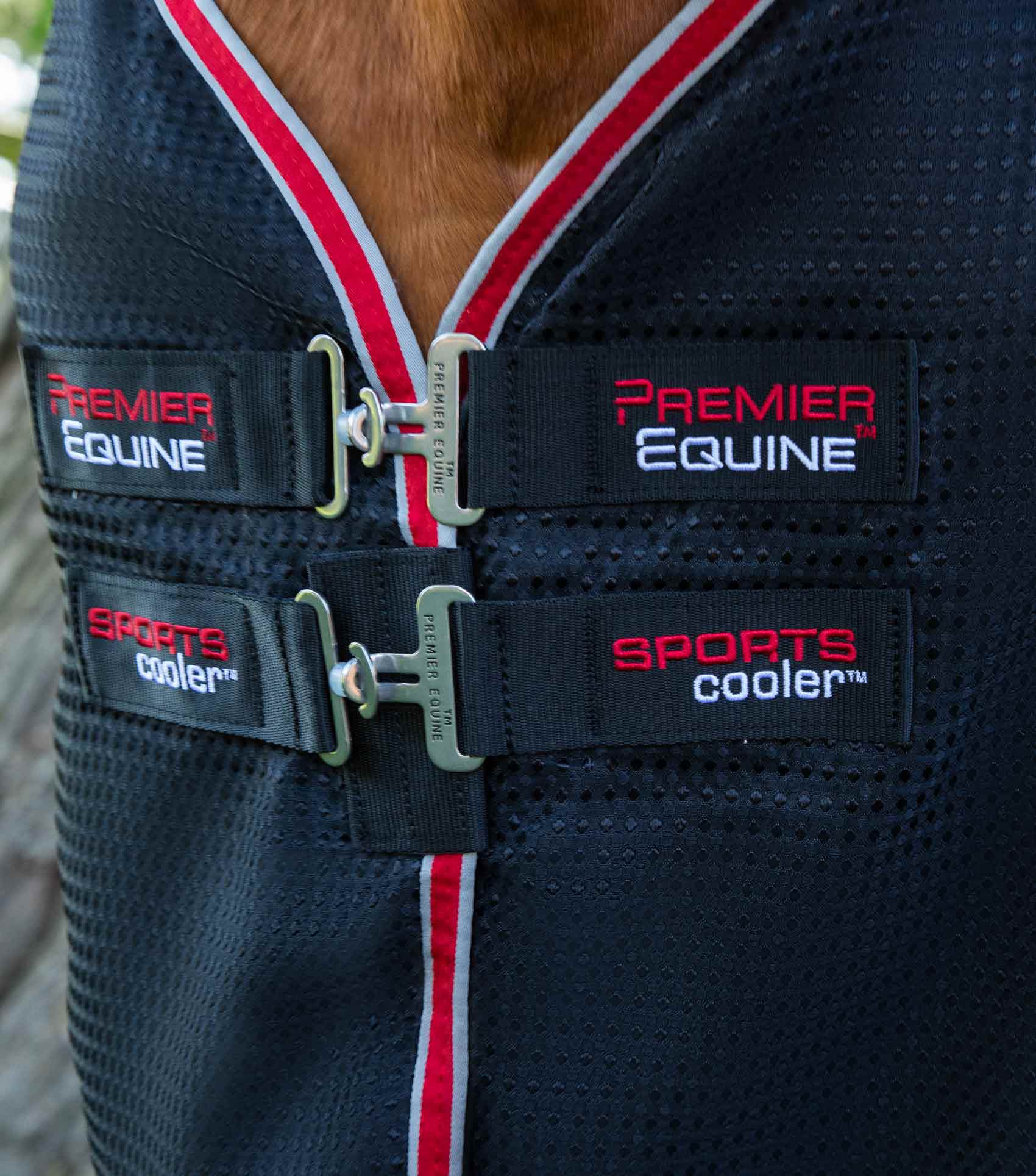 END OF LINE SALE - Premier Equine Sports Cooler Rug Black - Image 3