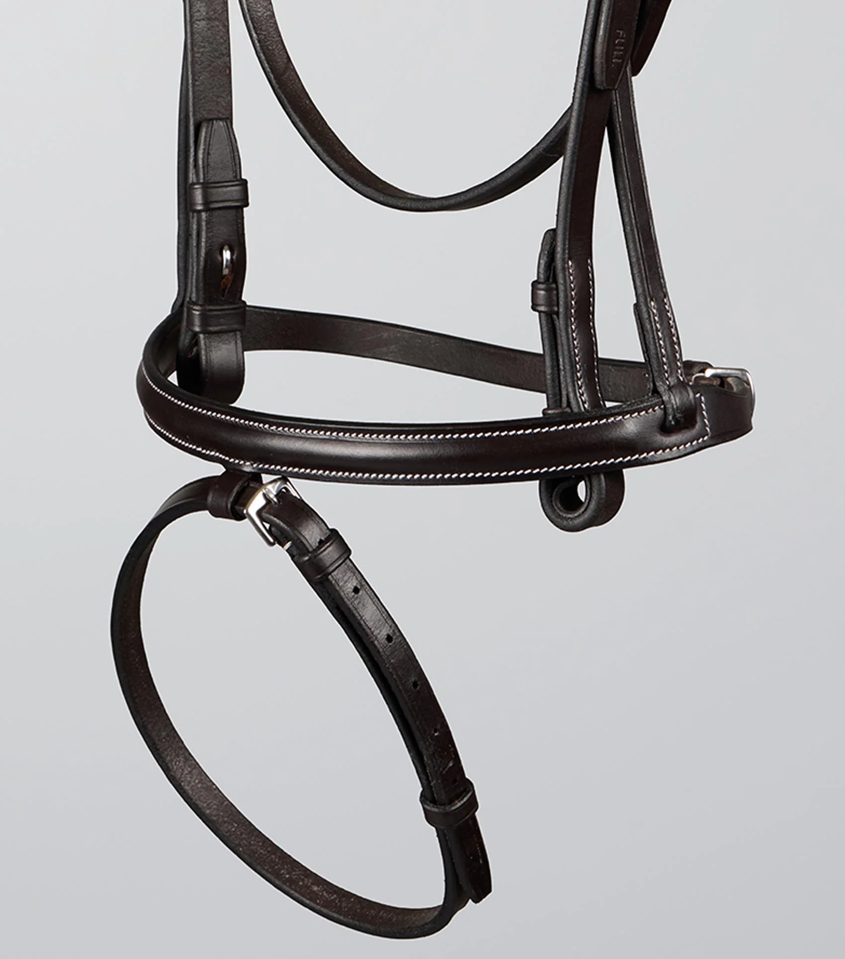 Raised Jumping Snaffle Bridle with Flash Dark Havana - Image 4