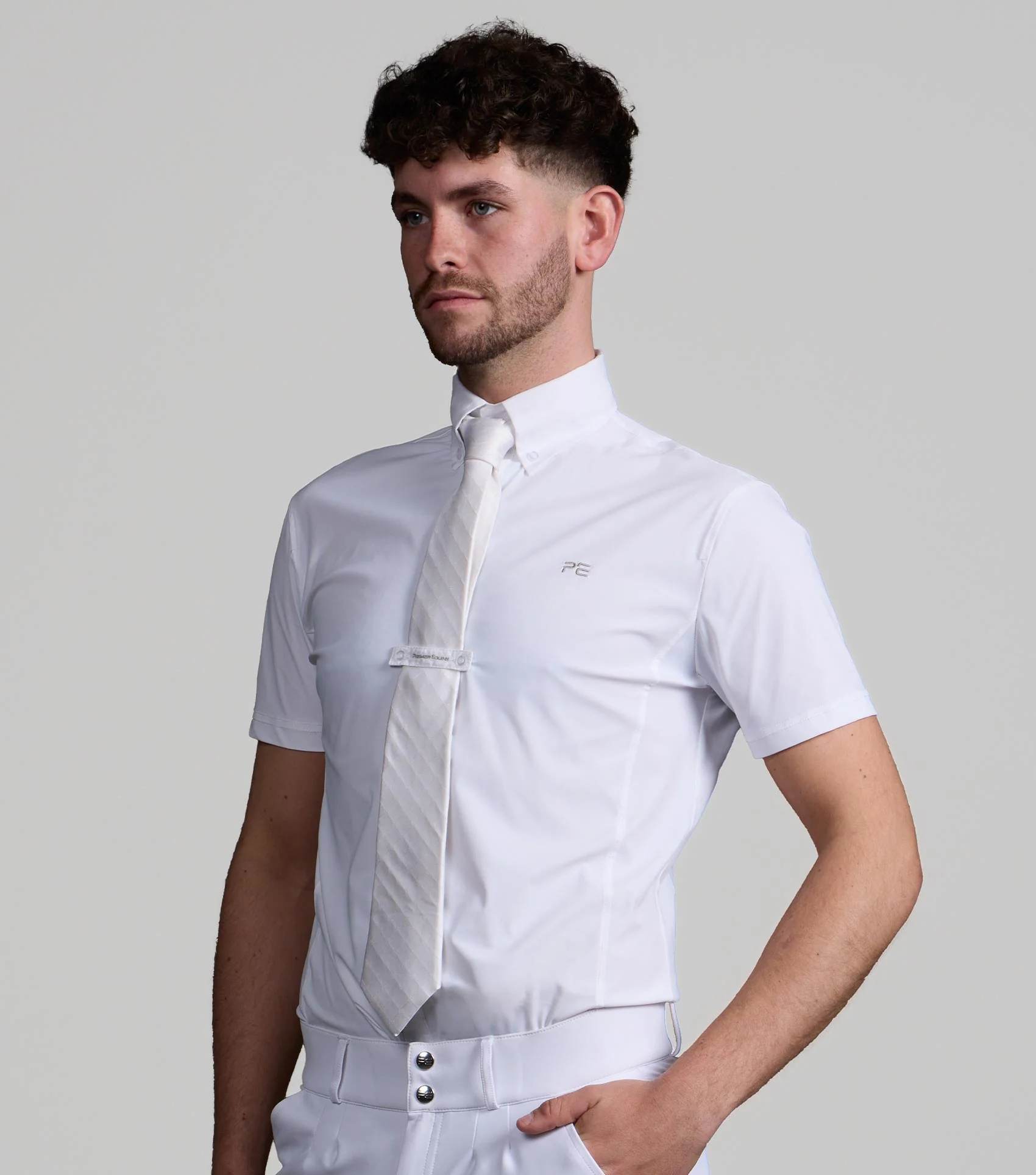 Rubato Men's Short Sleeve Show Shirt White