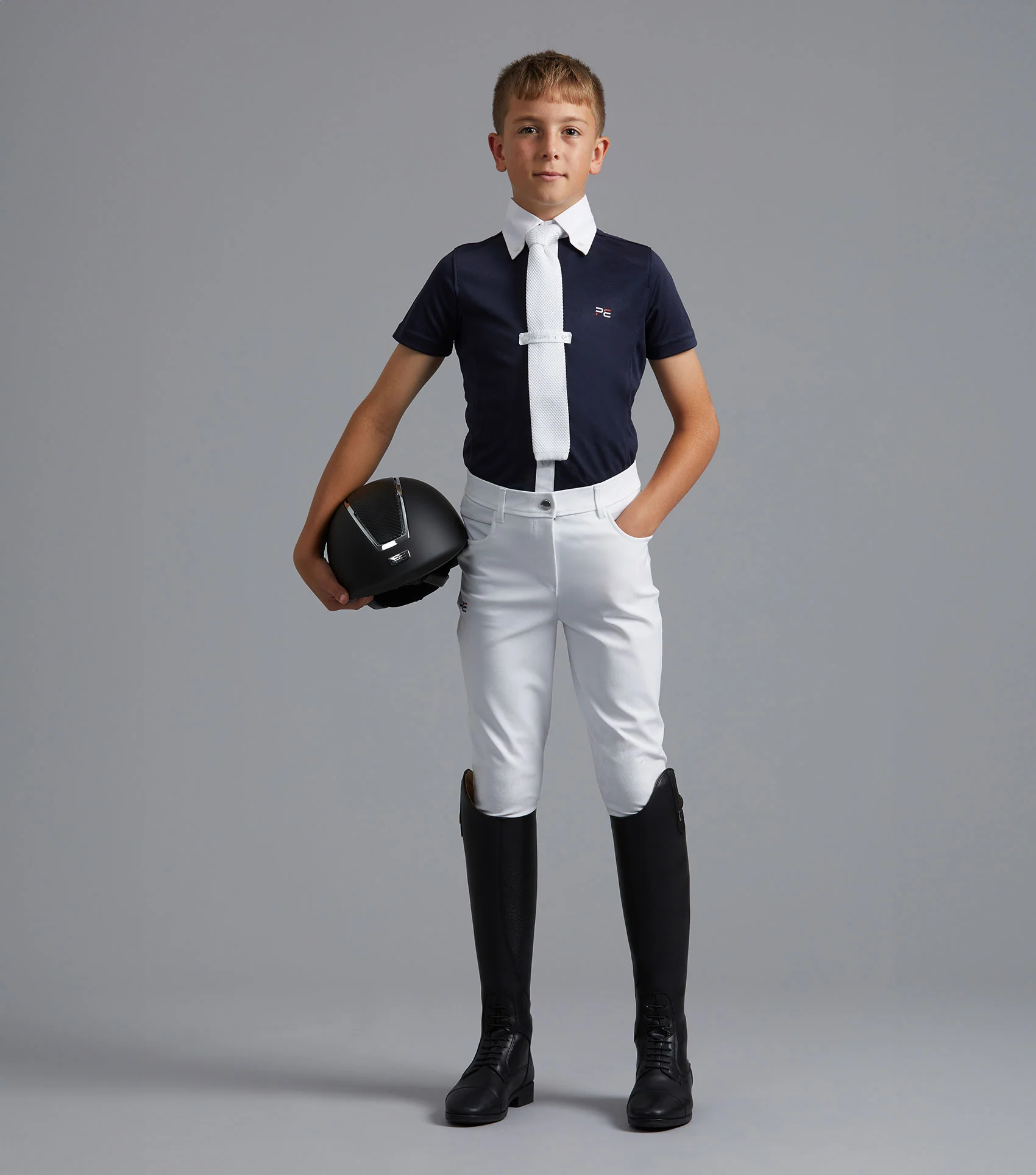 SALE Mini Antonio Boy's Short Sleeve Show Shirt Navy - Image 2