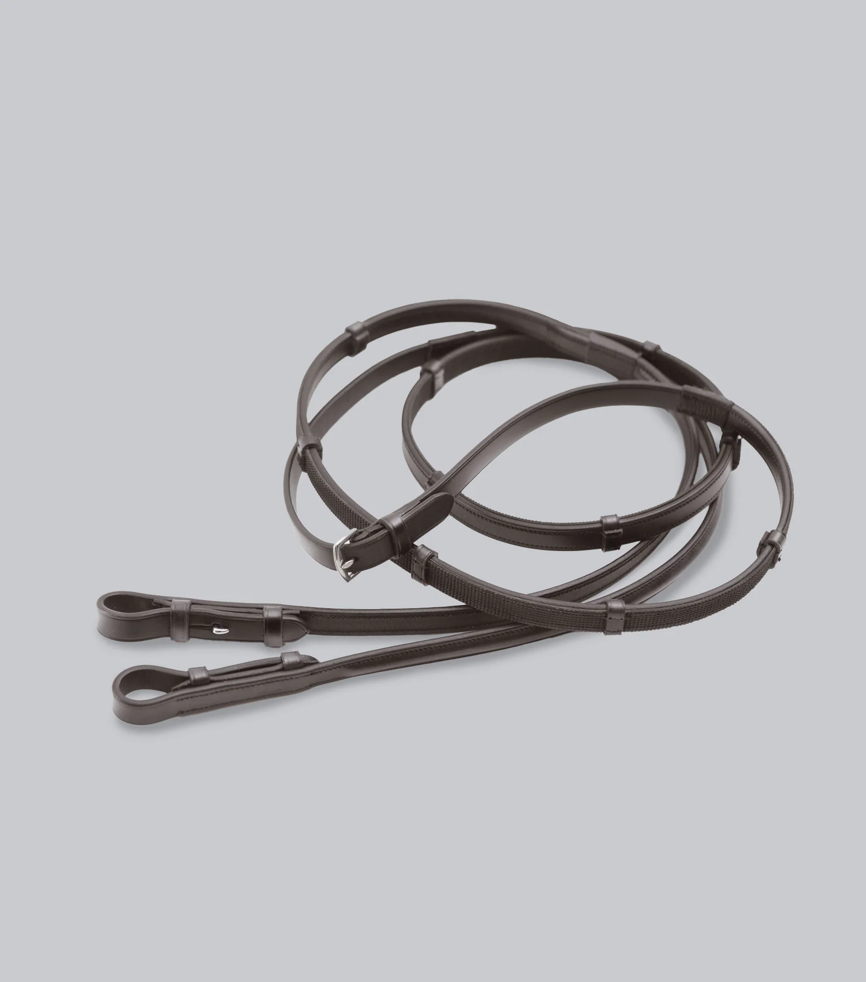 Salvatore Rubber & Leather Grip Reins Brown - Image 3