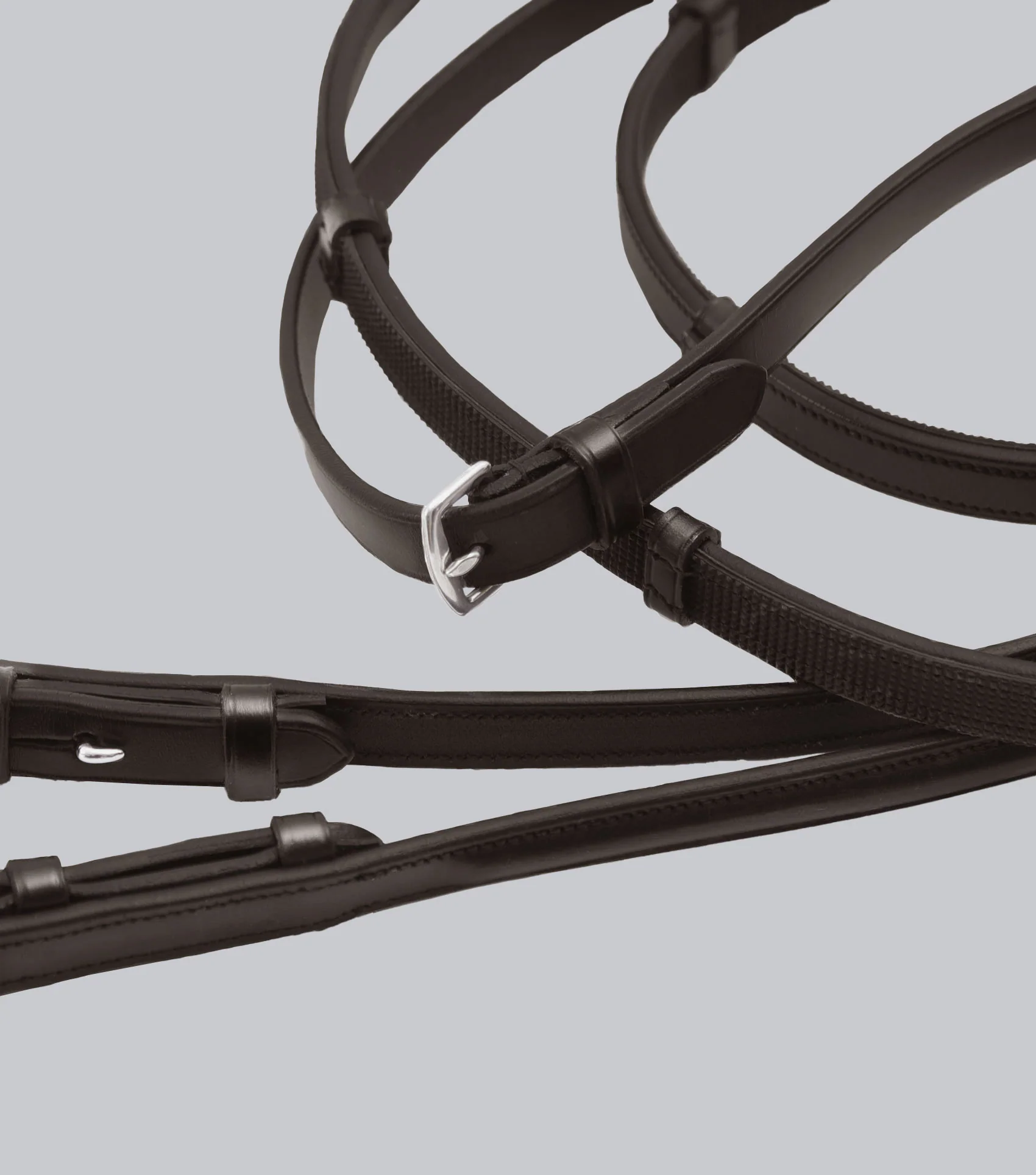 Salvatore Rubber & Leather Grip Reins Brown - Image 4