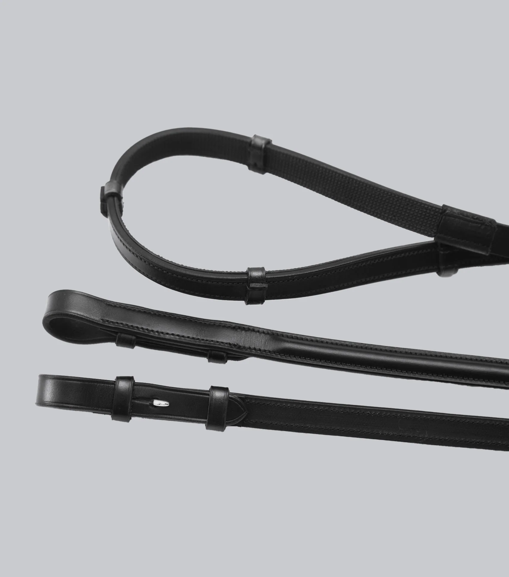 Salvatore Rubber & Leather Grip Reins Black - Image 5