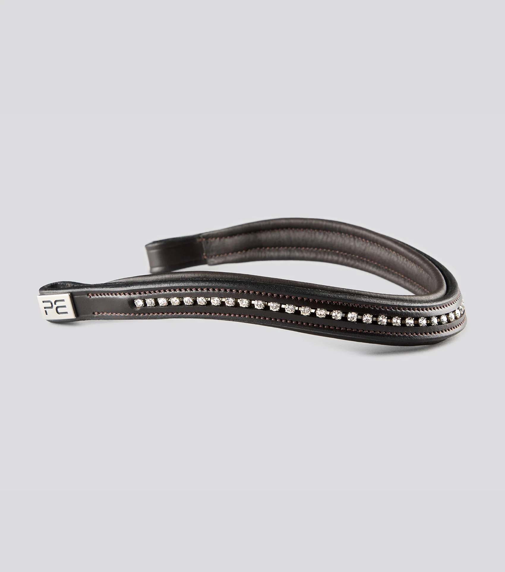 Shaped & Padded Browband / Swarovski Dark Havana