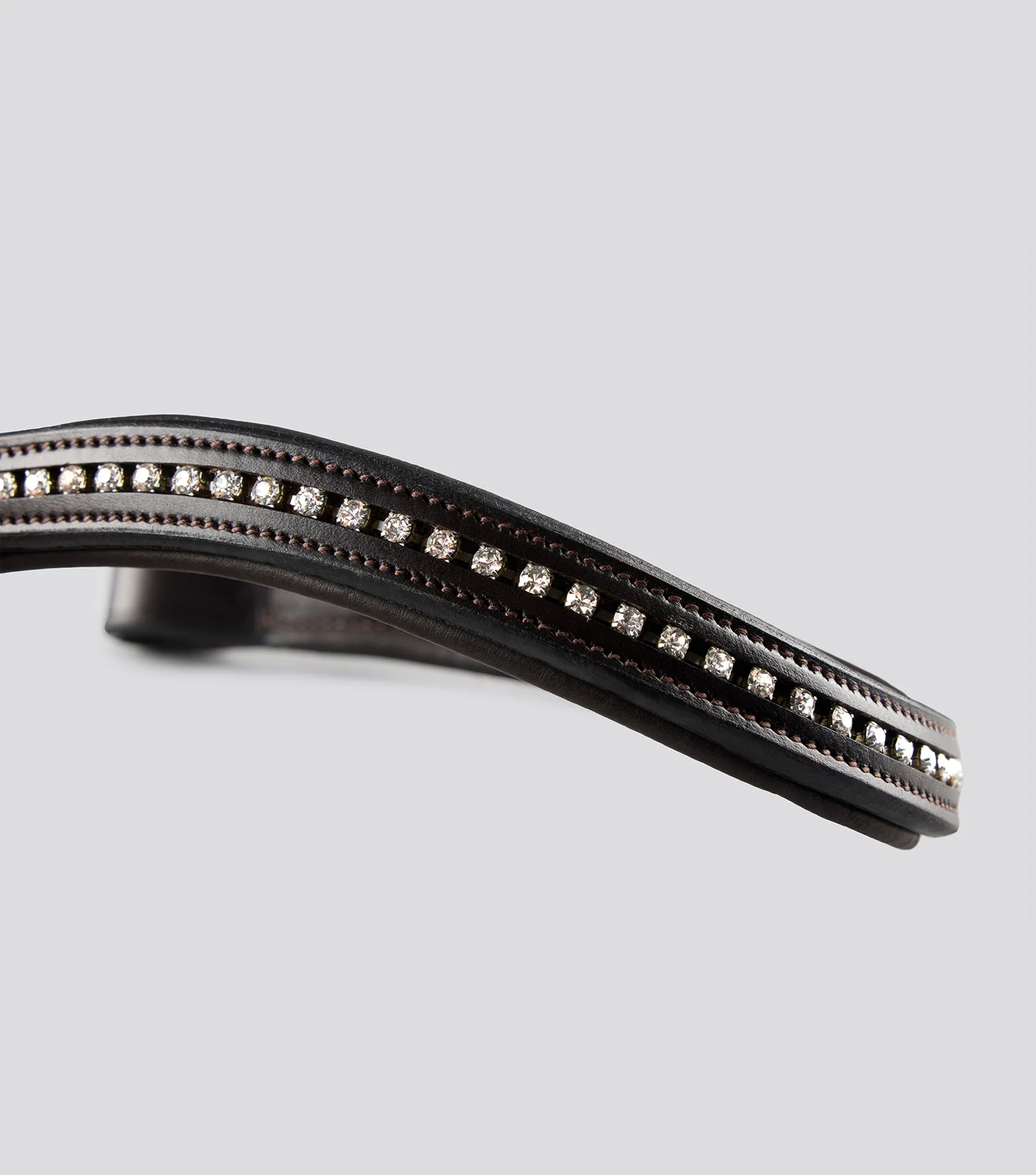 Shaped & Padded Browband / Swarovski Dark Havana - Image 3