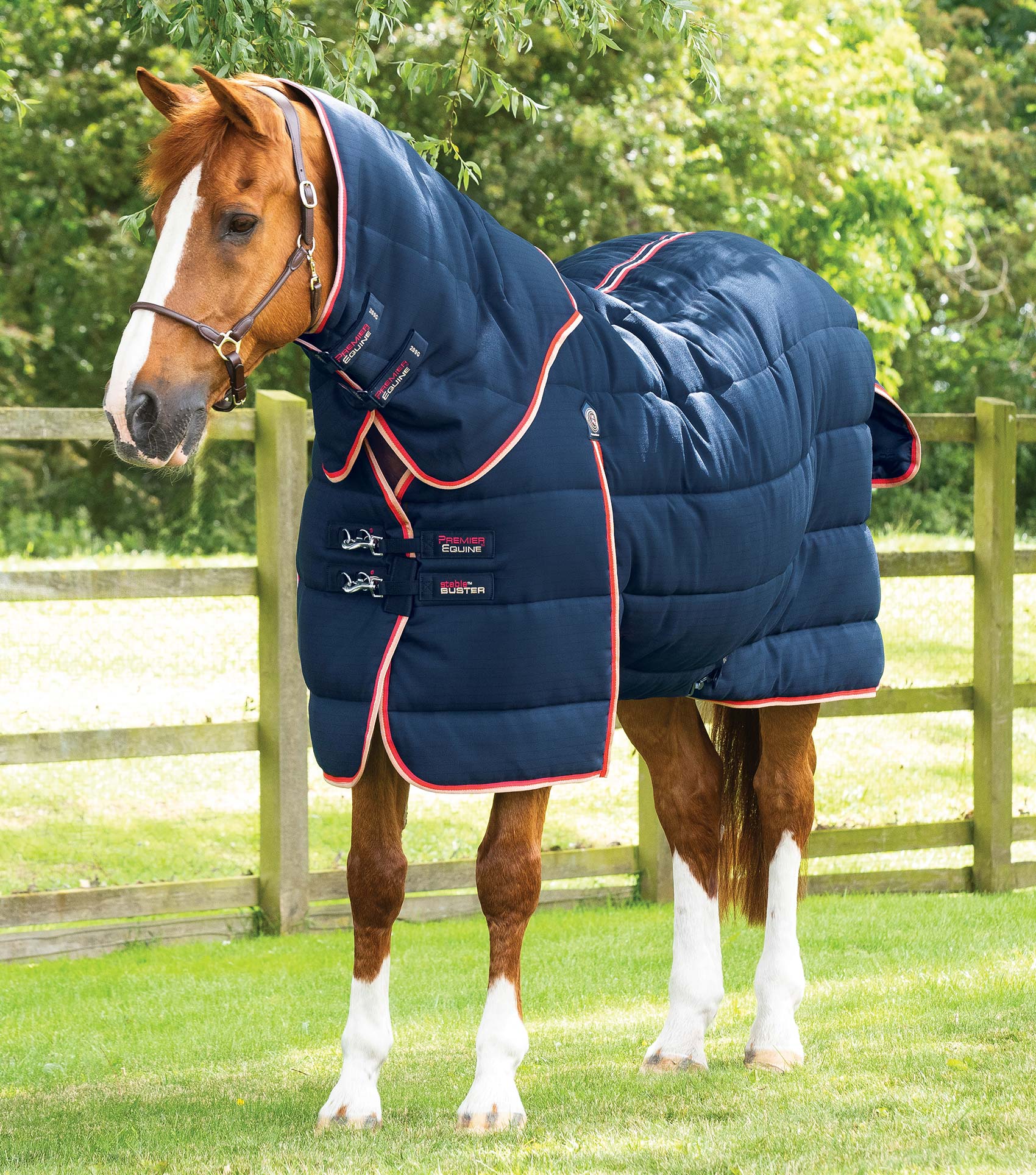 Stable Buster 200g Stable Rug with Neck Cover Navy