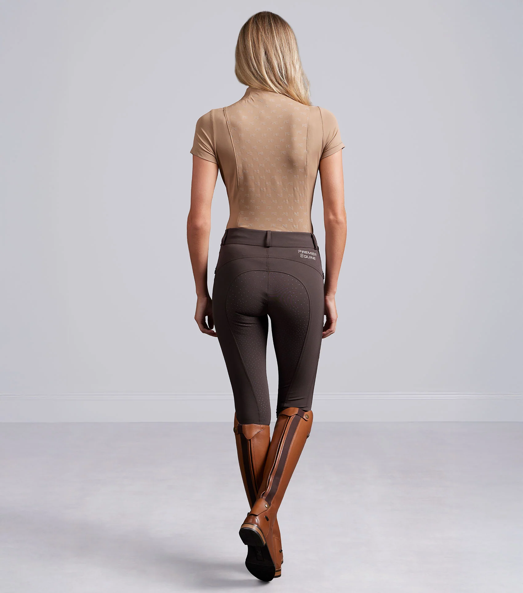 Valerius Womens Gel Full Seat Riding Breeches Brown - Image 5