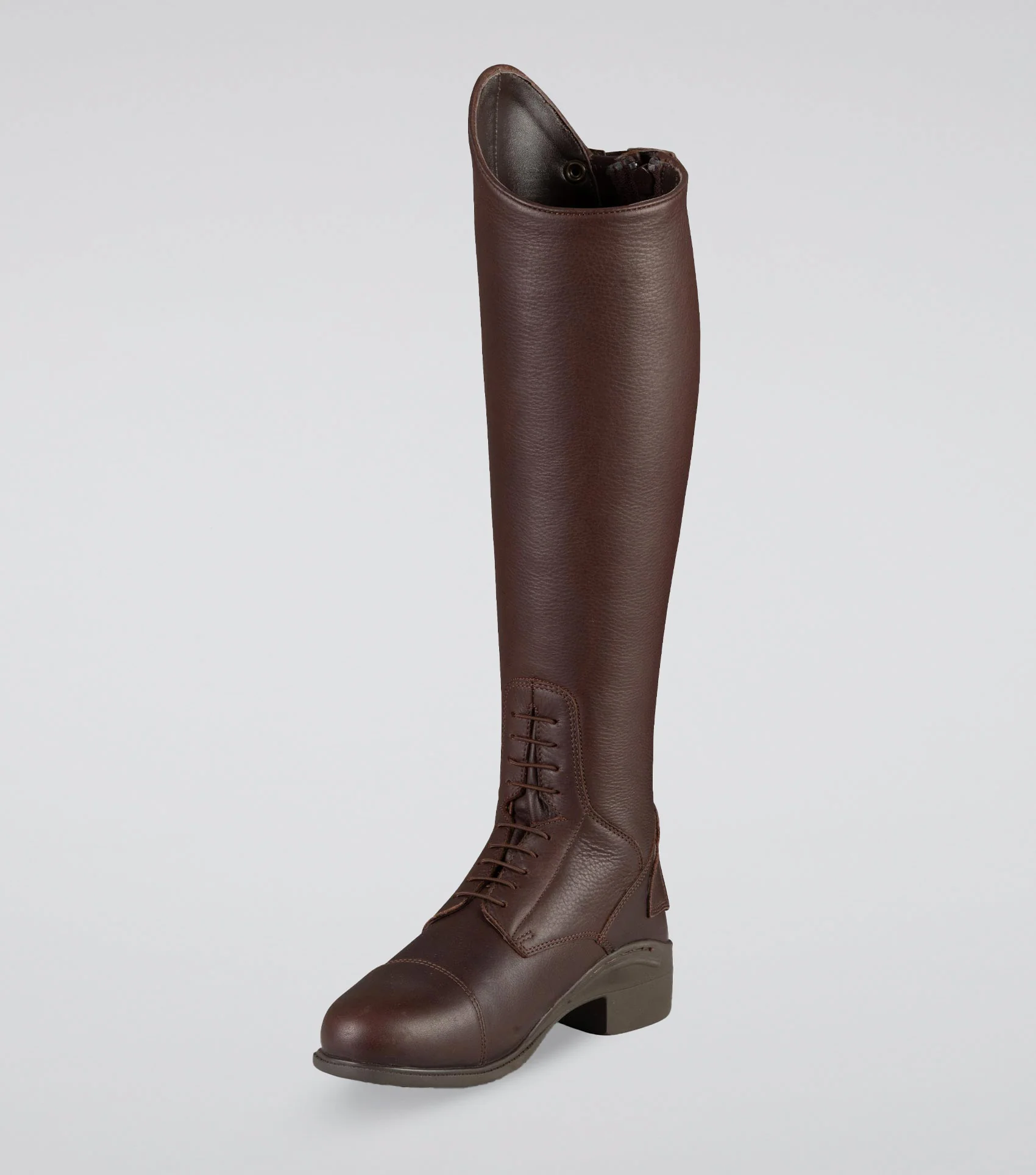 Vallardi Womens Leather Field Tall Riding Boots Brown - Image 4