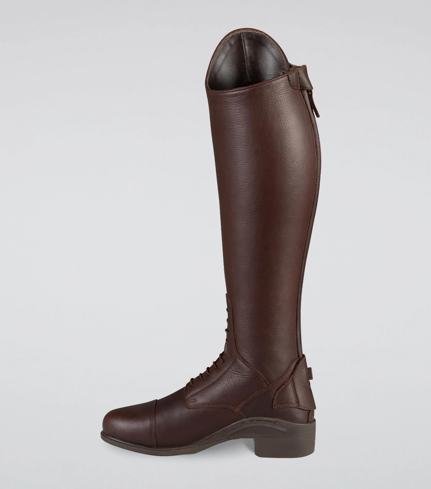 Vallardi Womens Leather Field Tall Riding Boots Brown - Image 5