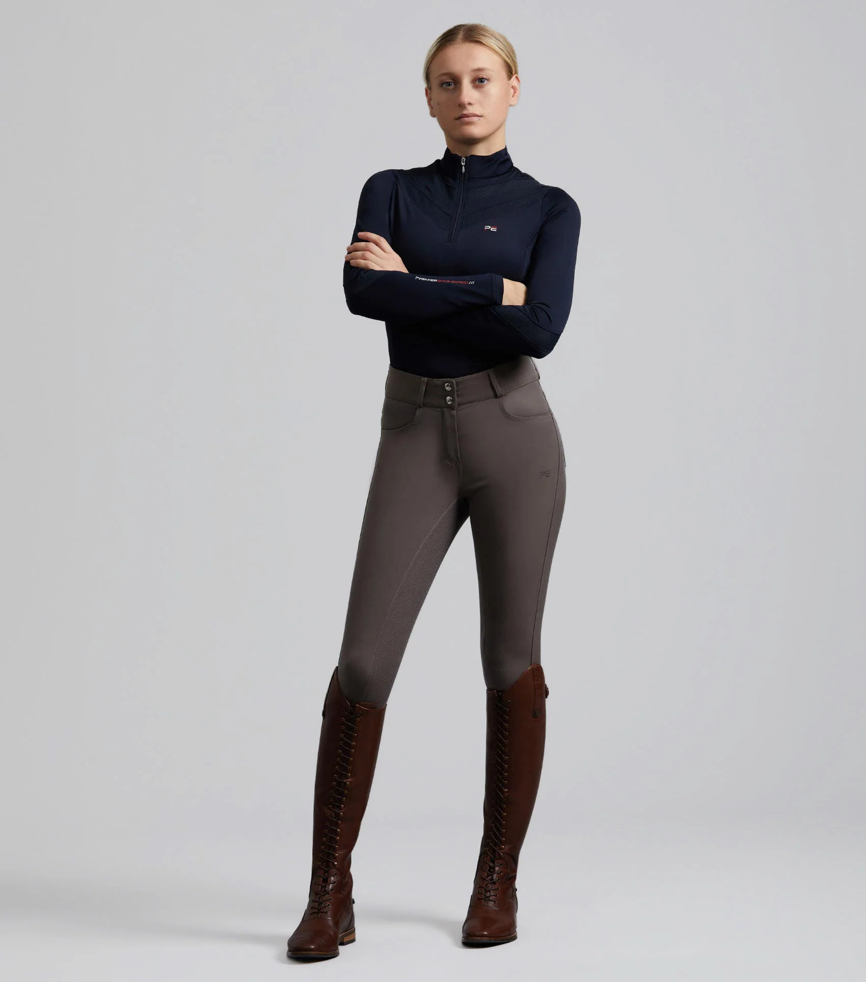 SALE - Virtue Ladies Full Seat Gel Riding Breeches Walnut